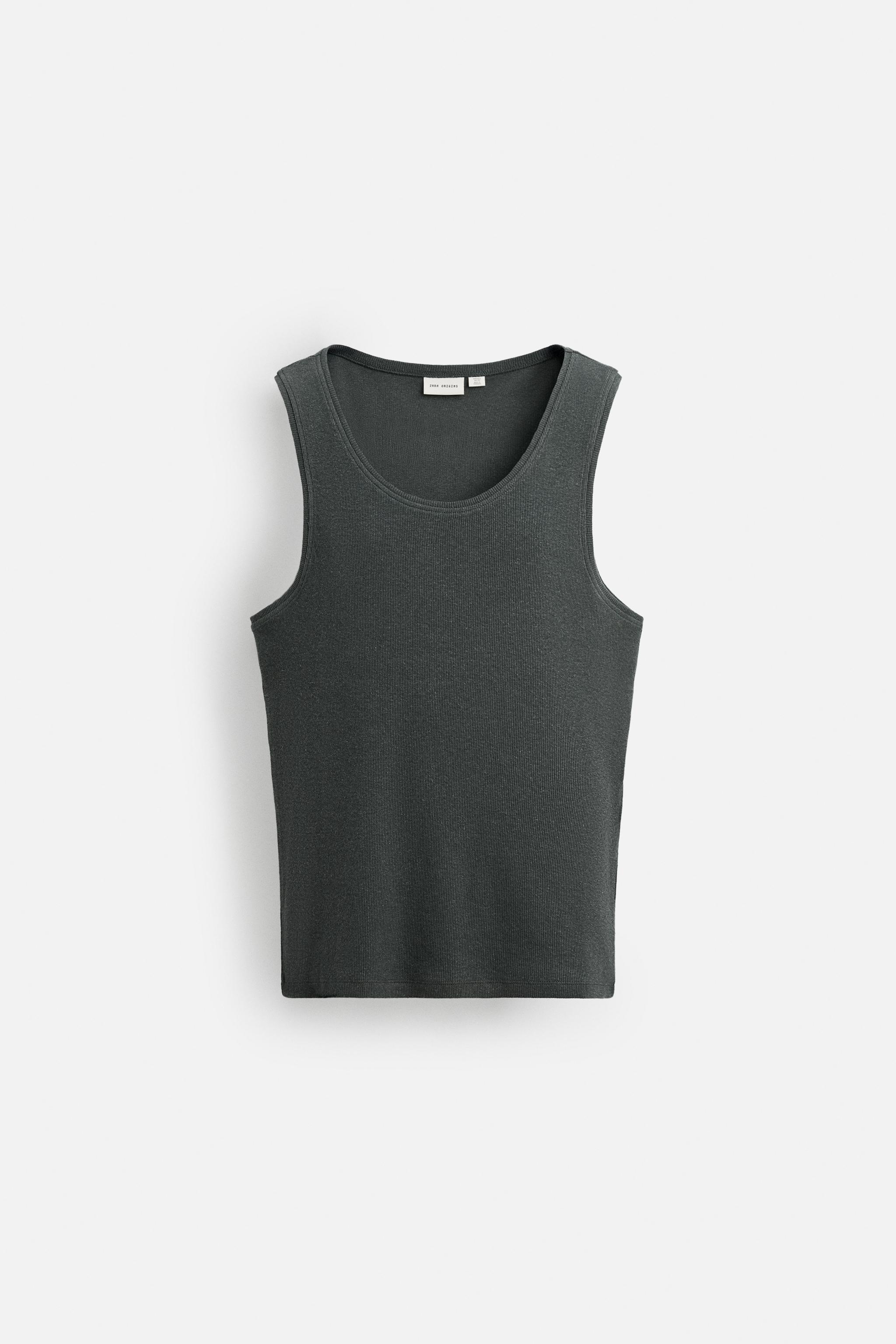 RIBBED COTTON-HEMP TANK TOP
