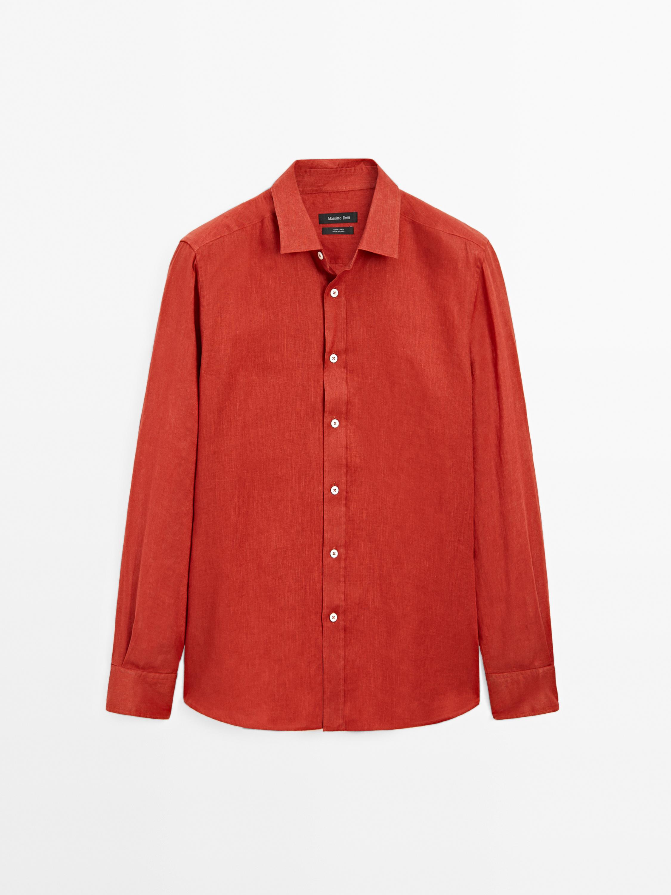 100% linen slim fit shirt