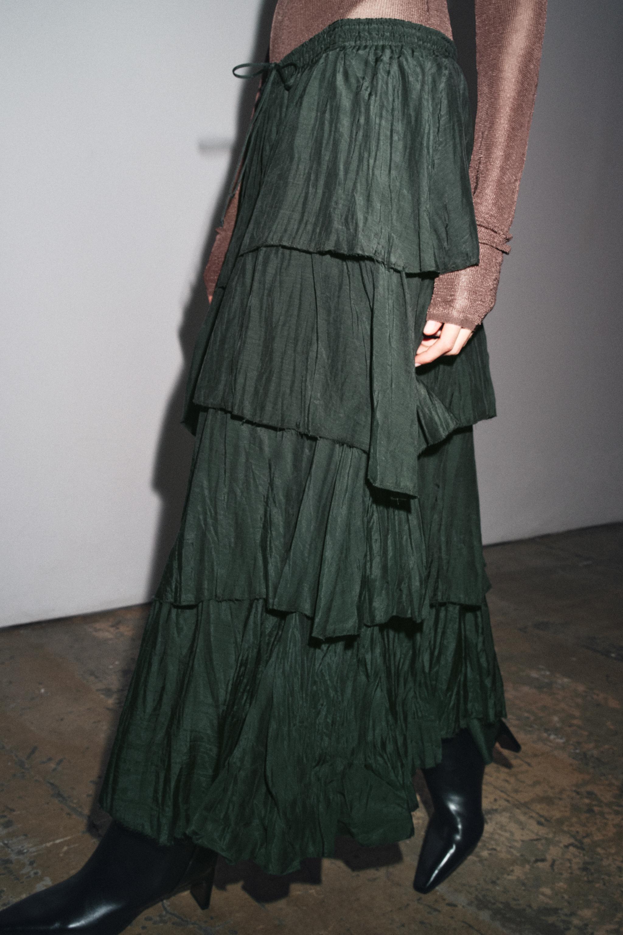 RUFFLED MIDI SKIRT ZW COLLECTION