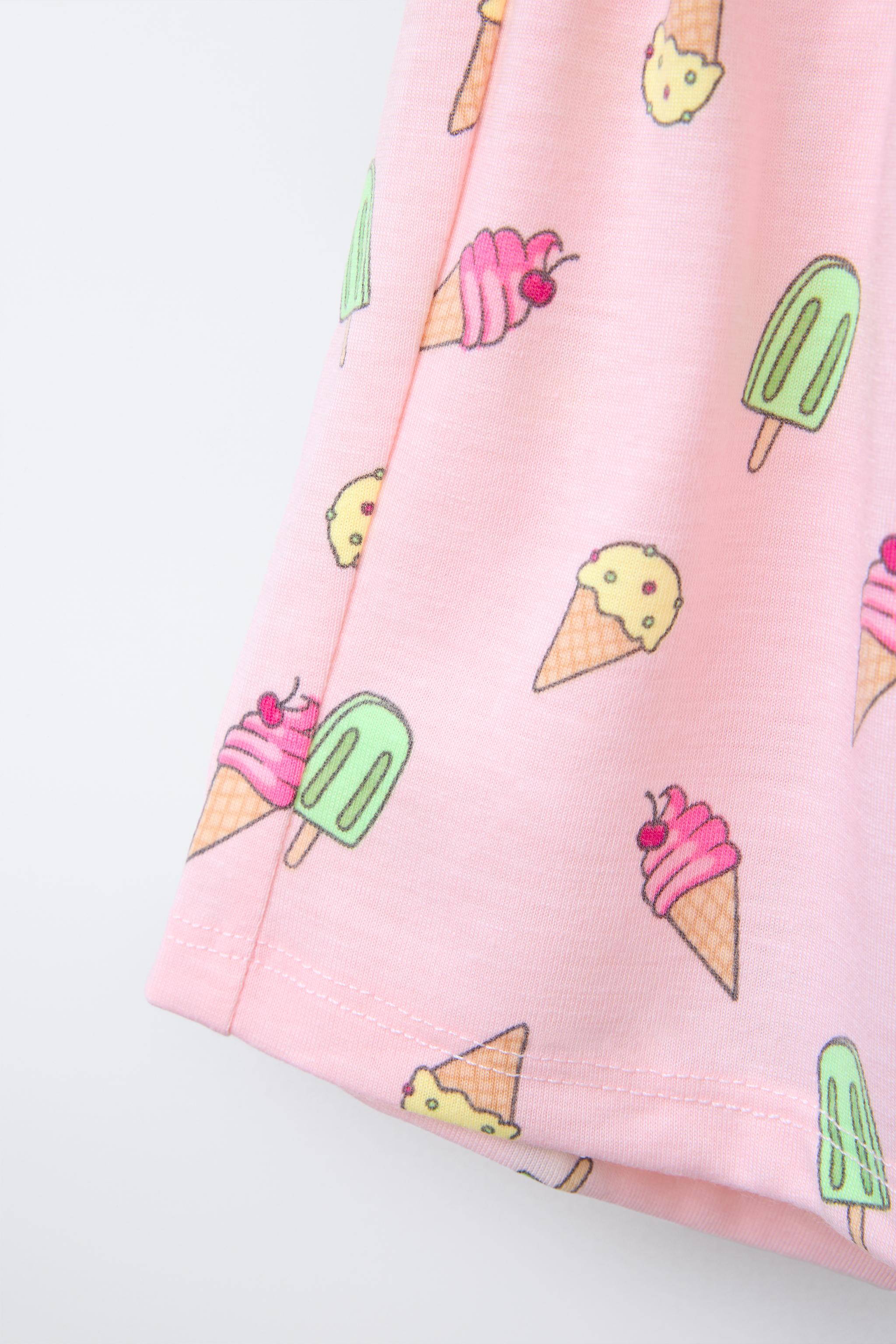 6-14 YEARS/ ICE CREAM T-SHIRT AND BERMUDA PAJAMAS