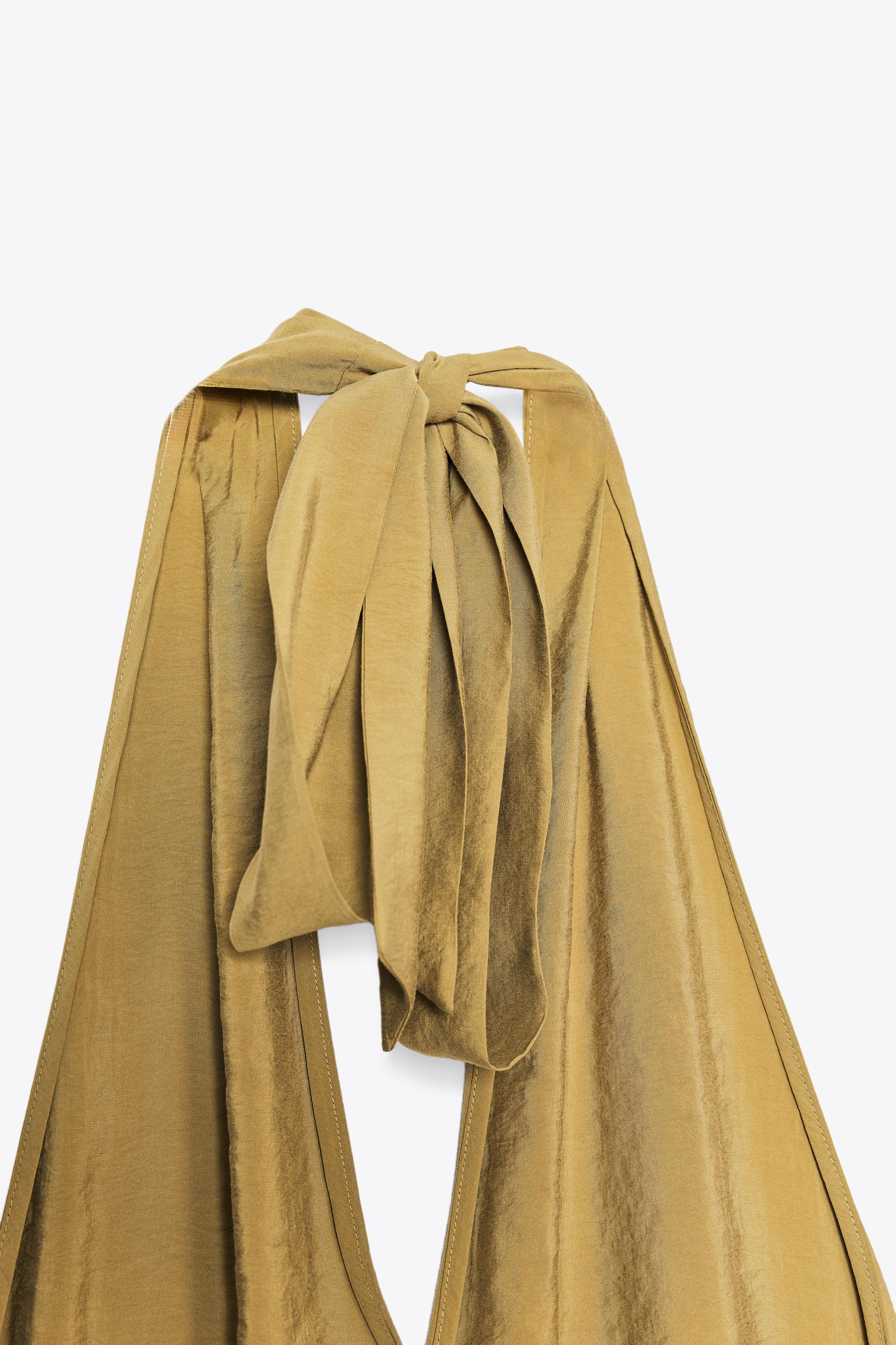 FLOWY HALTER MIDI DRESS