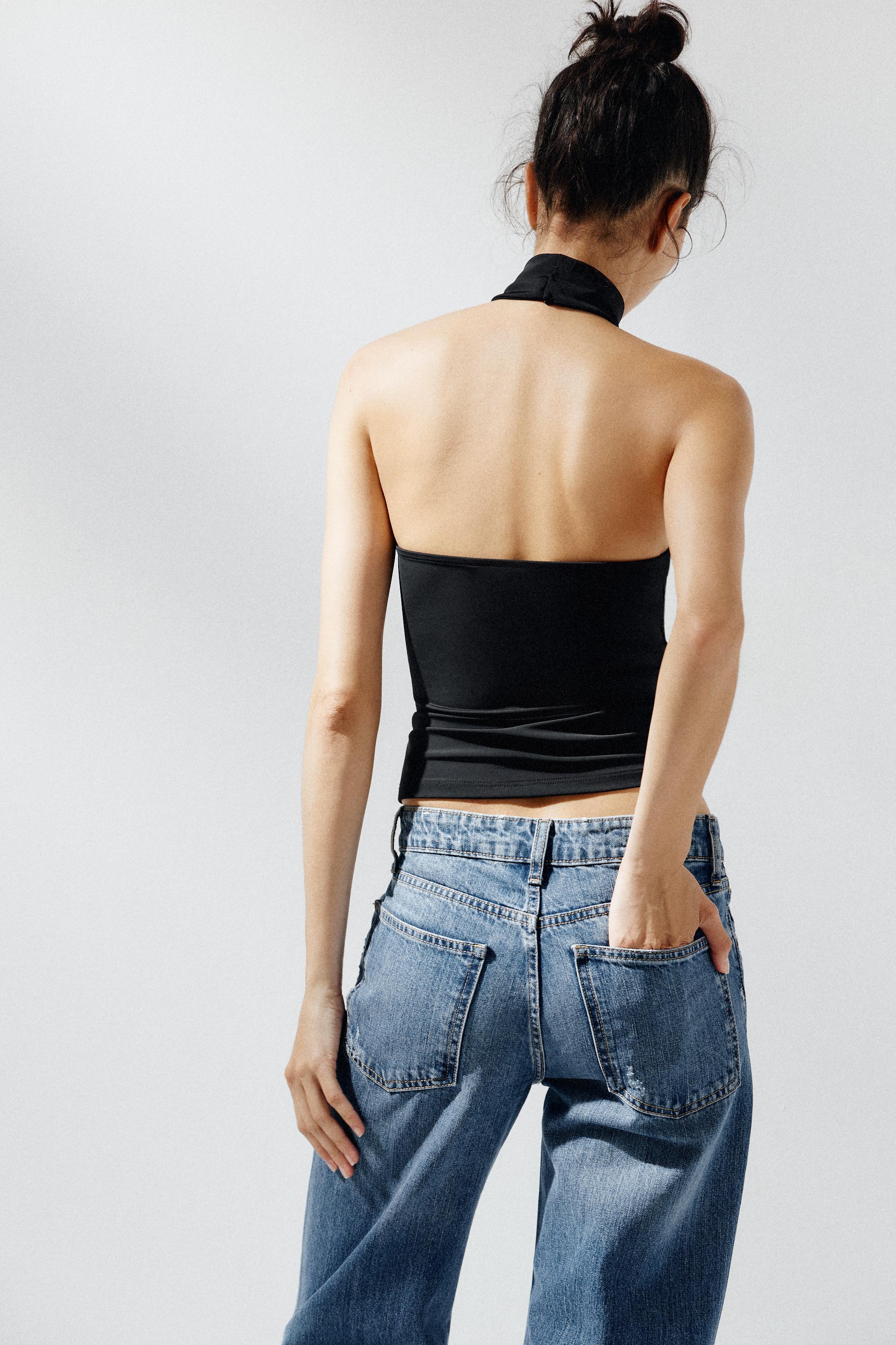 POLYAMIDE HALTER TOP