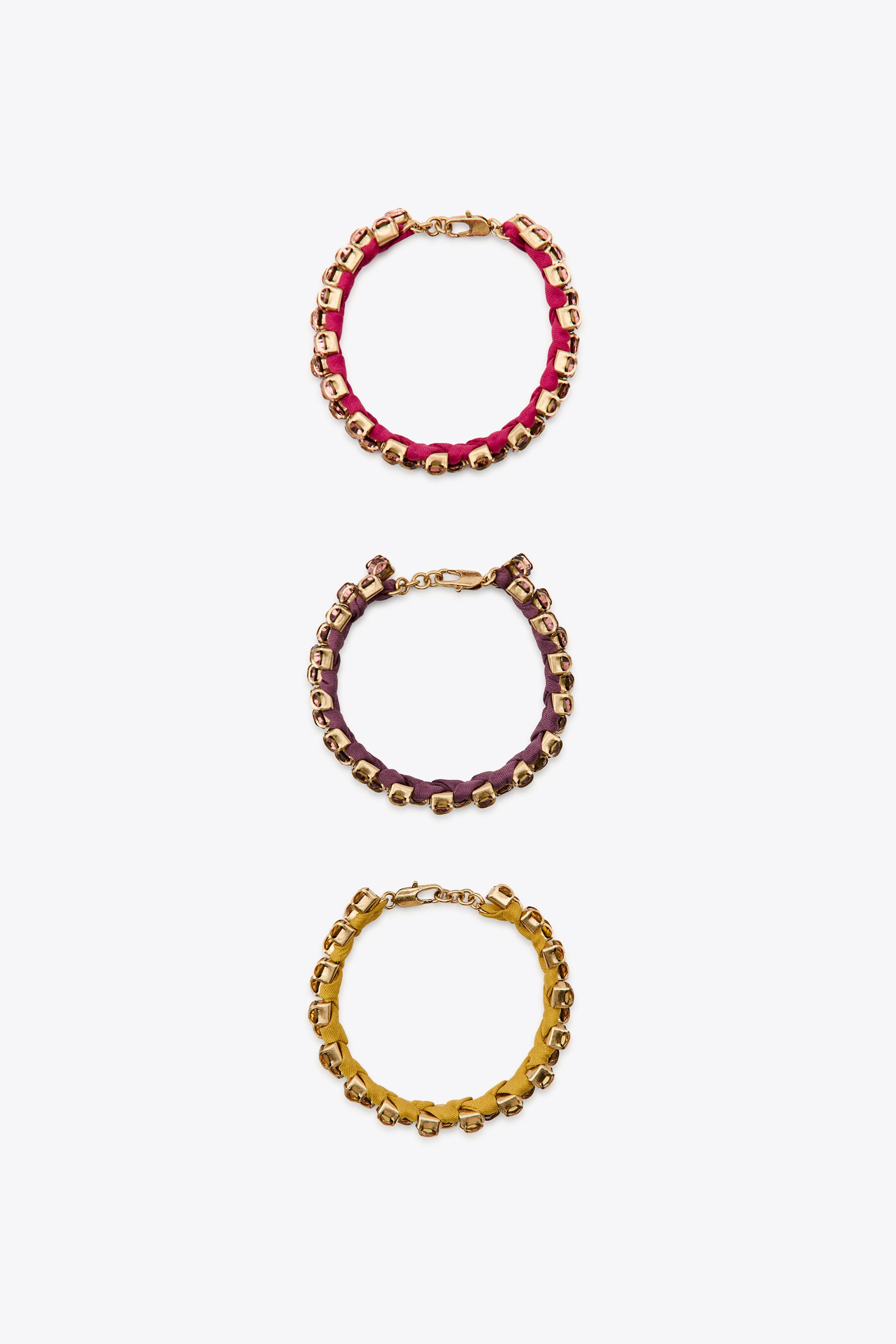 3-PACK OF WOVEN JEWEL BRACELETS