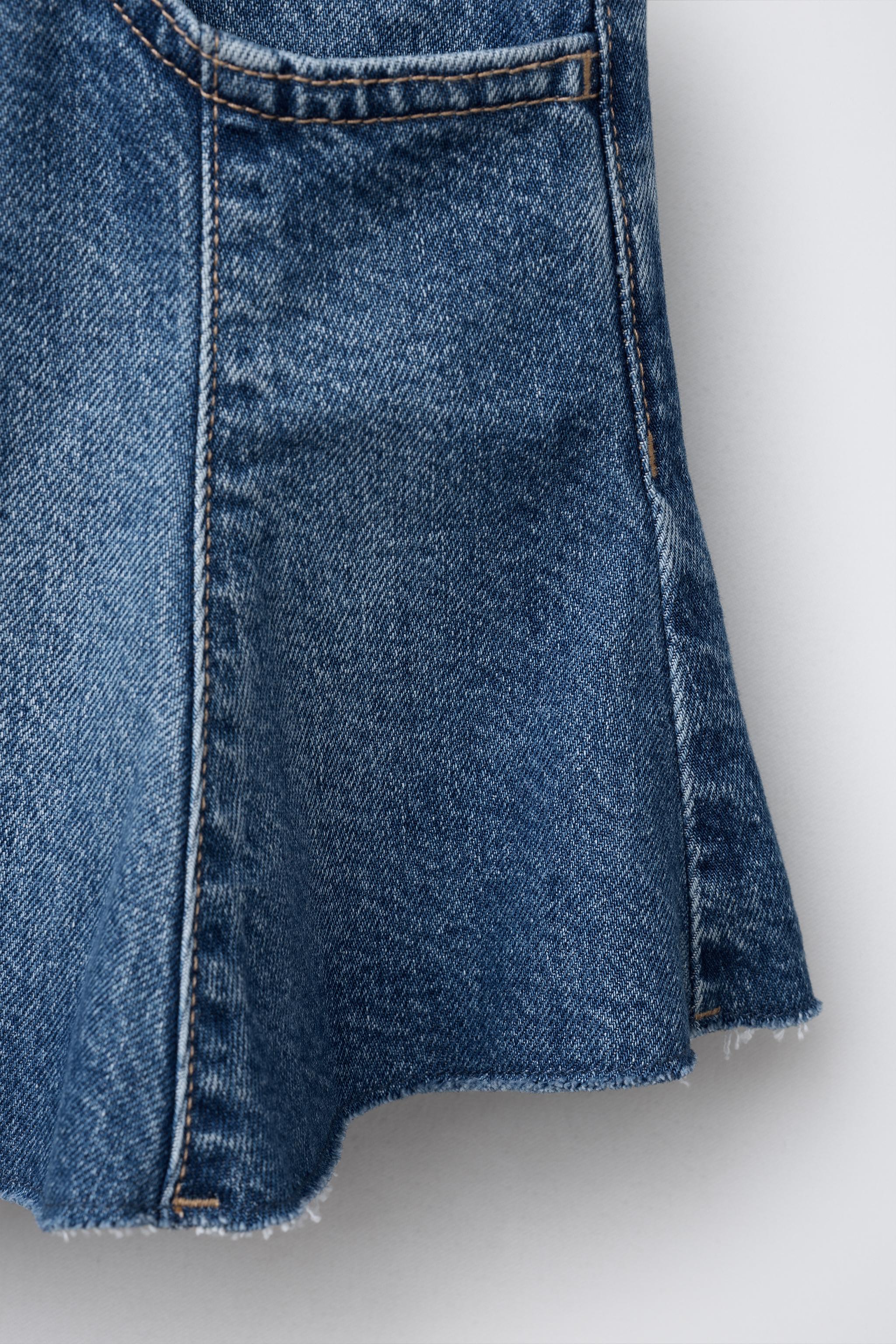 FRAYED DENIM SKIRT