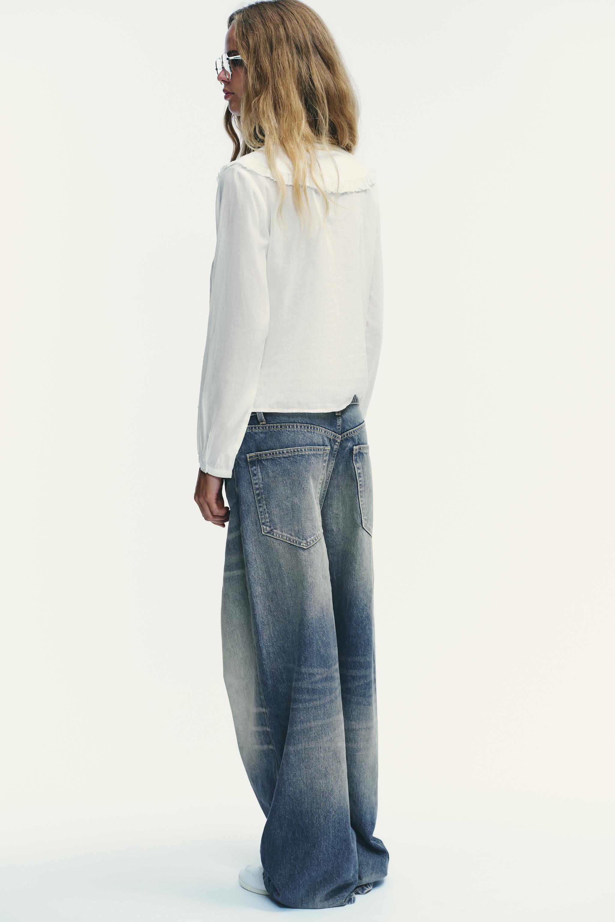 EMBROIDERED PETER PAN COLLAR SHIRT