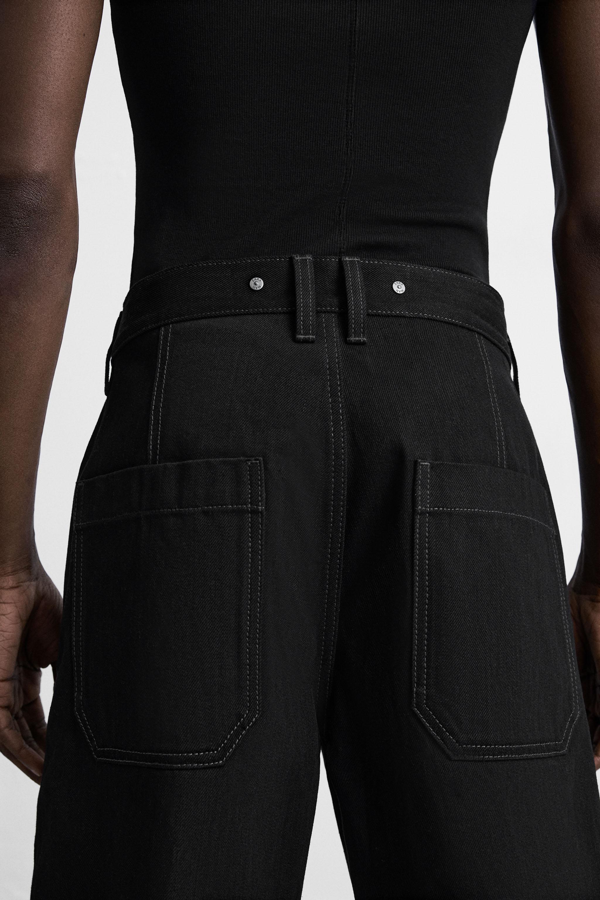 STITCHED BAGGY FIT DENIM SHORTS