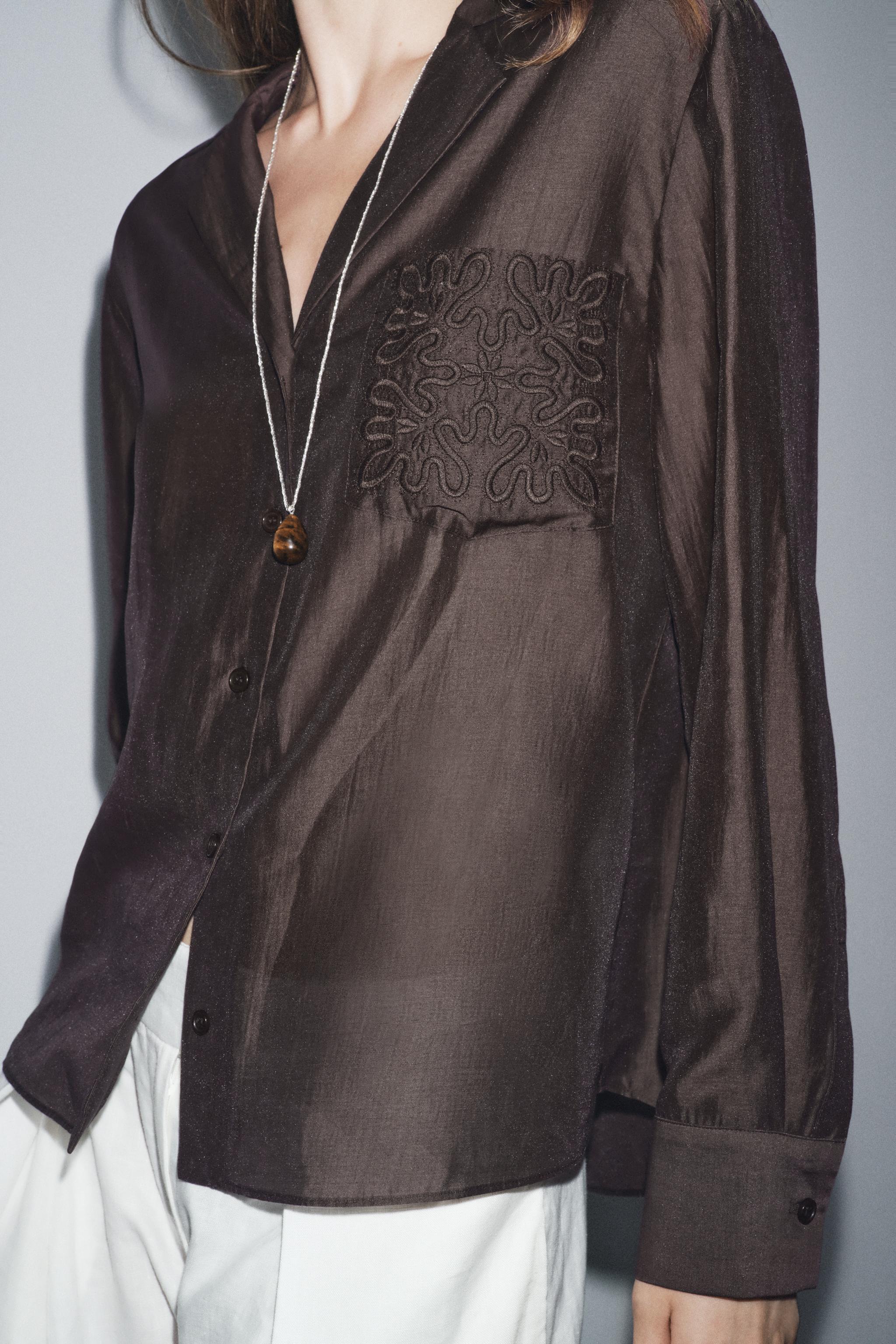 ZW COLLECTION EMBROIDERED POCKET SHIRT