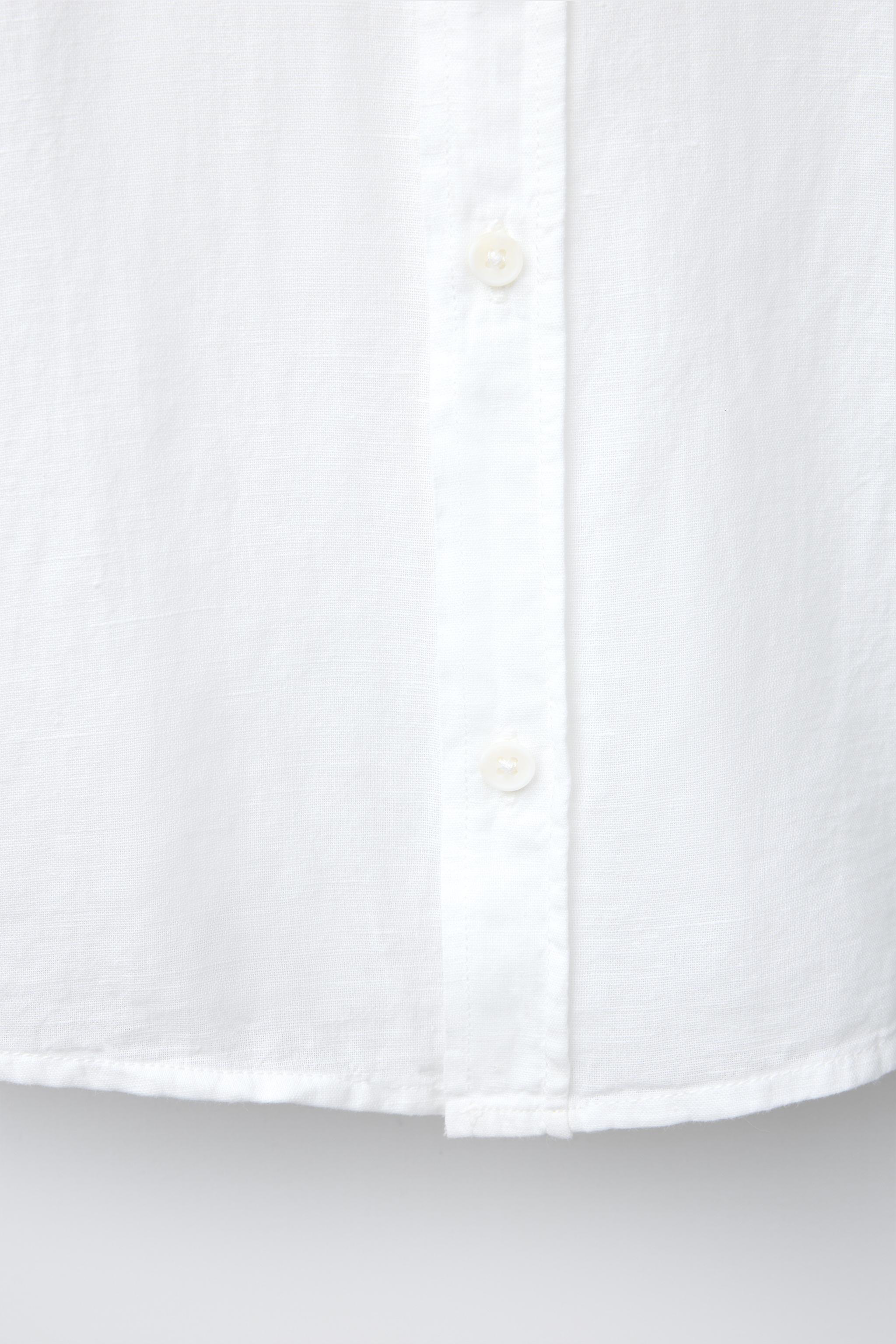 LINEN COTTON MANDARIN COLLAR SHIRT