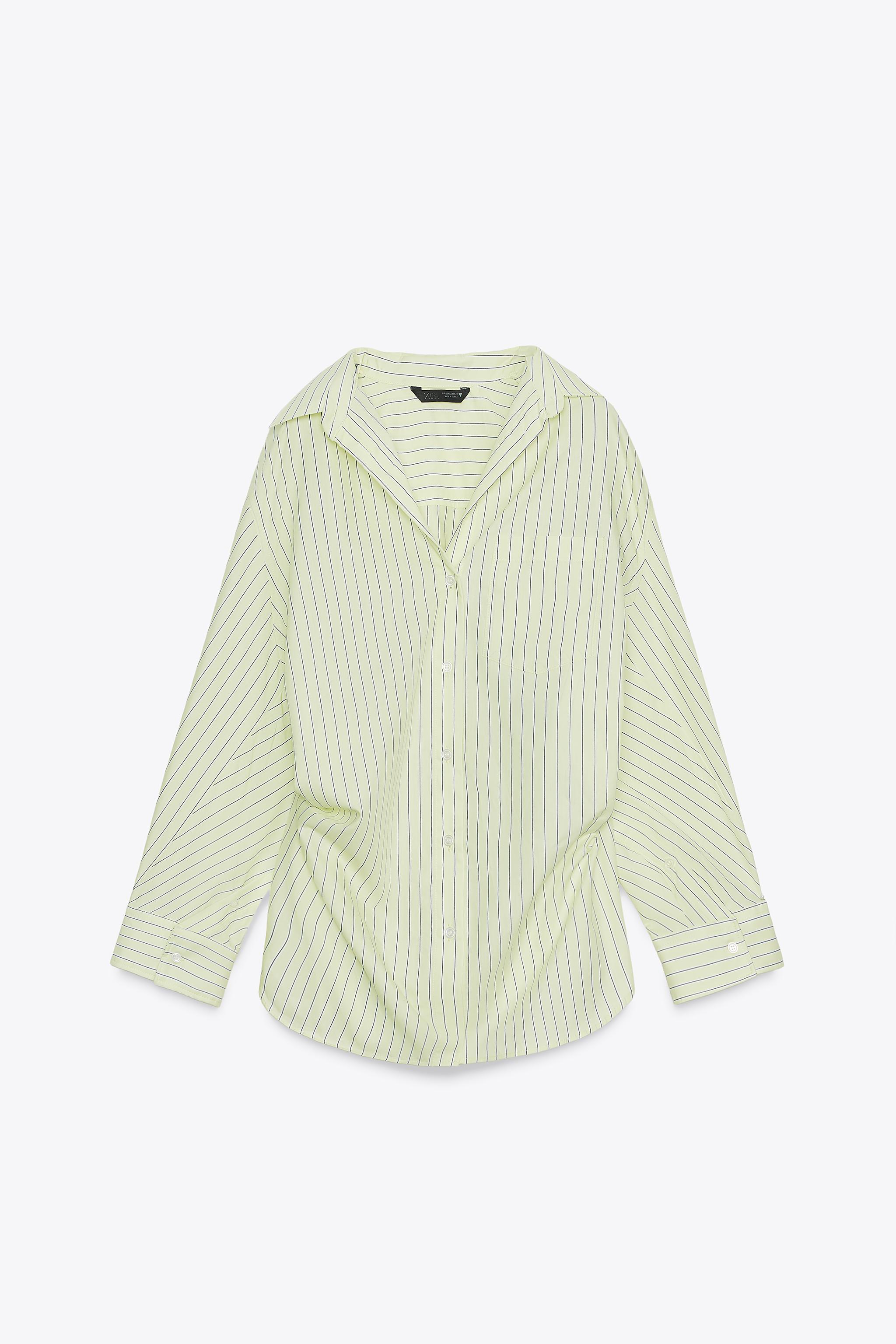OVERSIZED STRIPED POPLIN SHIRT