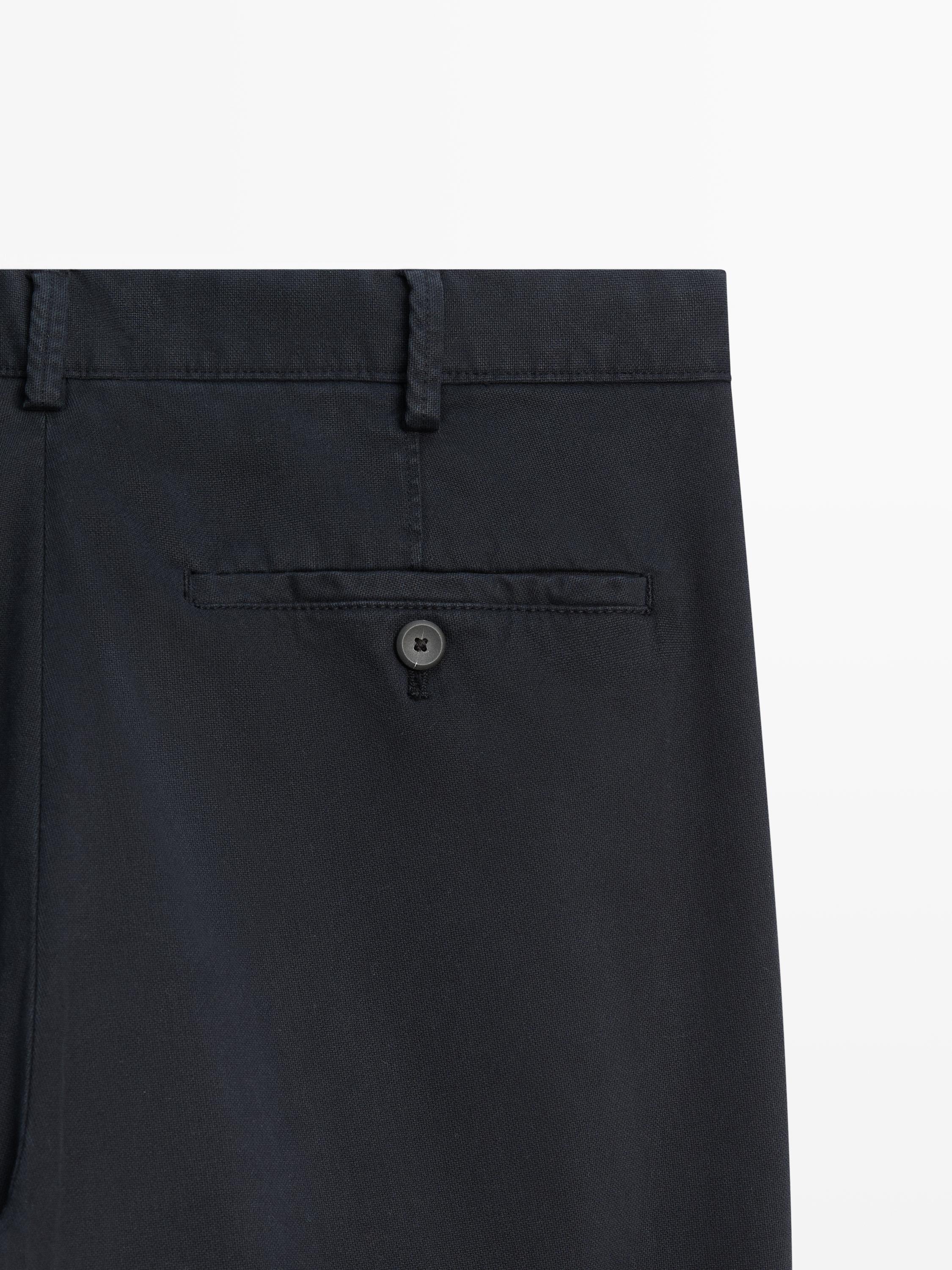 Slim fit textured trousers