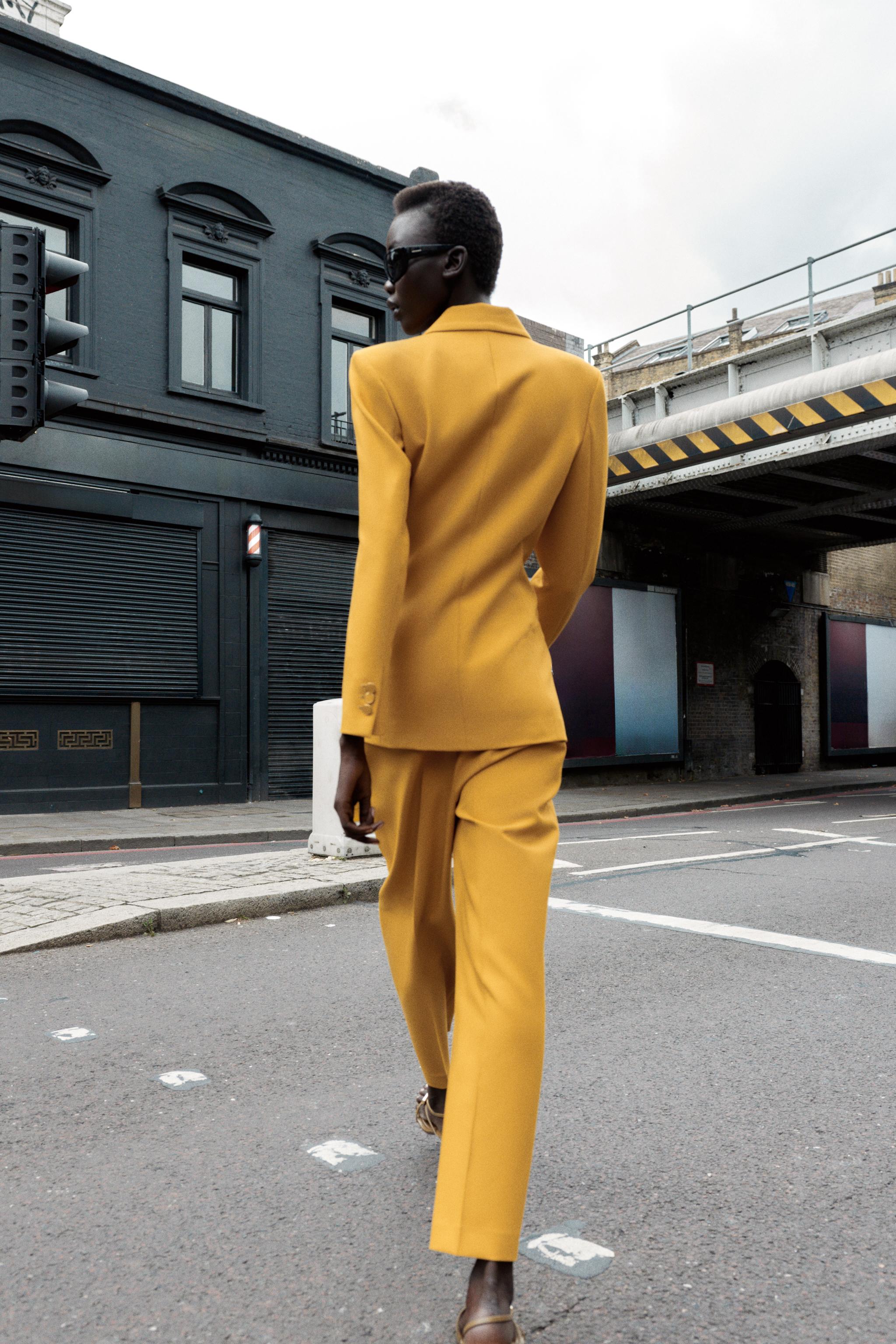 DOUBLE BREASTED BLAZER WITH SHOULDER PADS