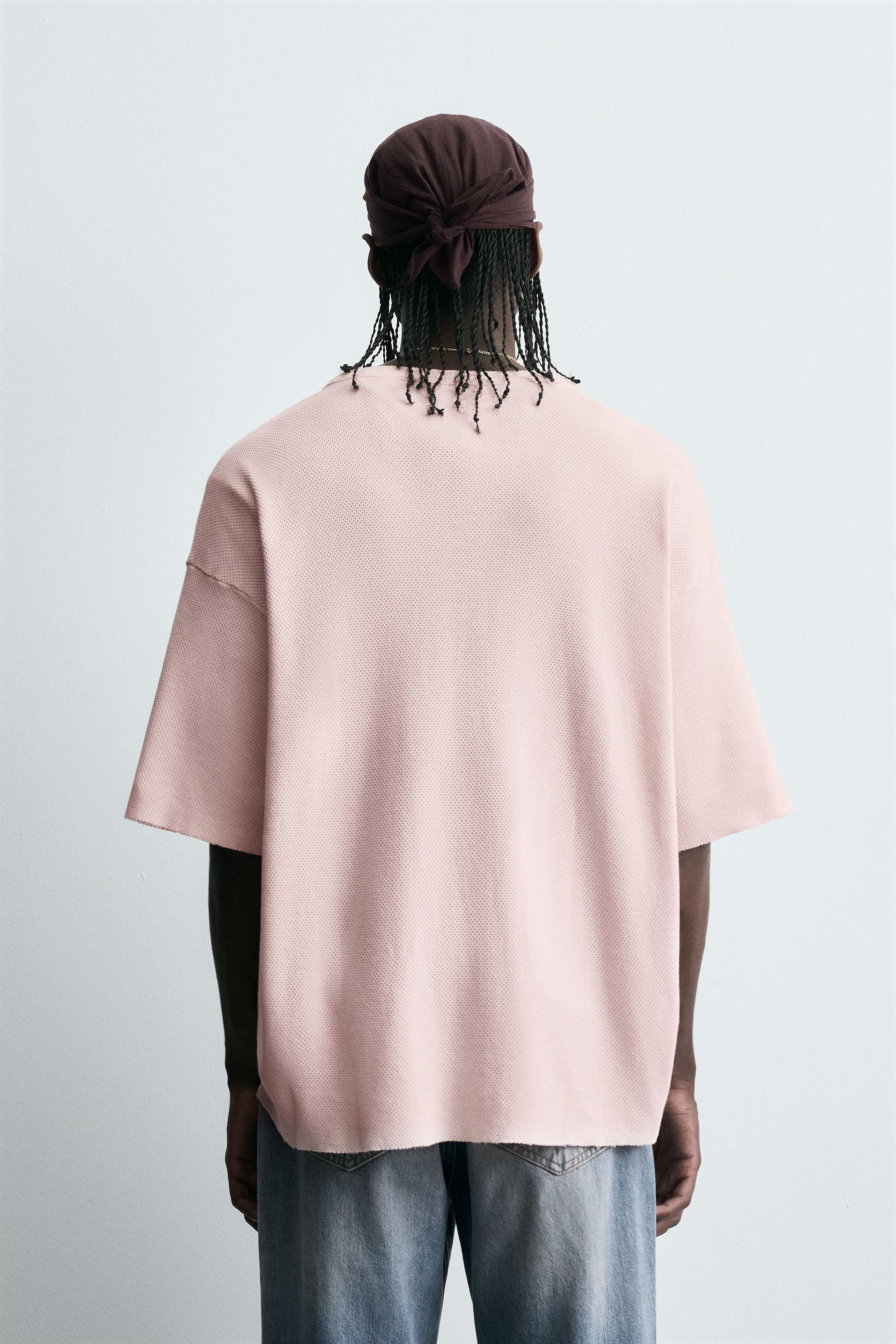 CONTRAST PRINT KNIT T-SHIRT