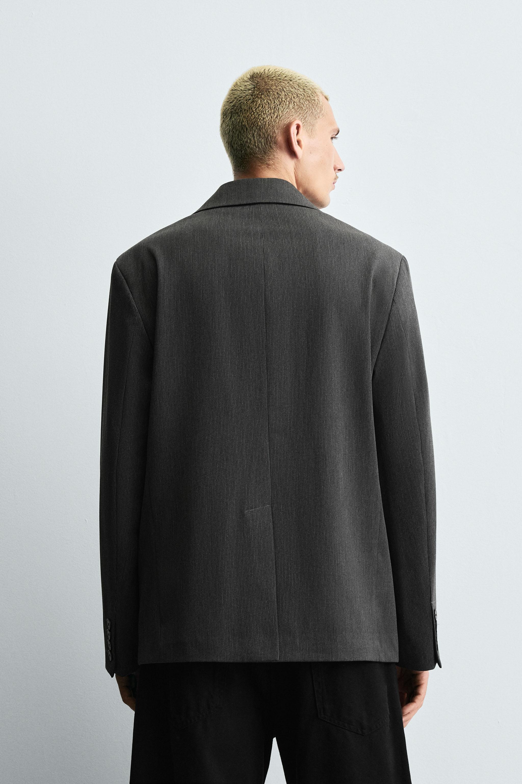 STRIPED OVERSIZED FIT BLAZER