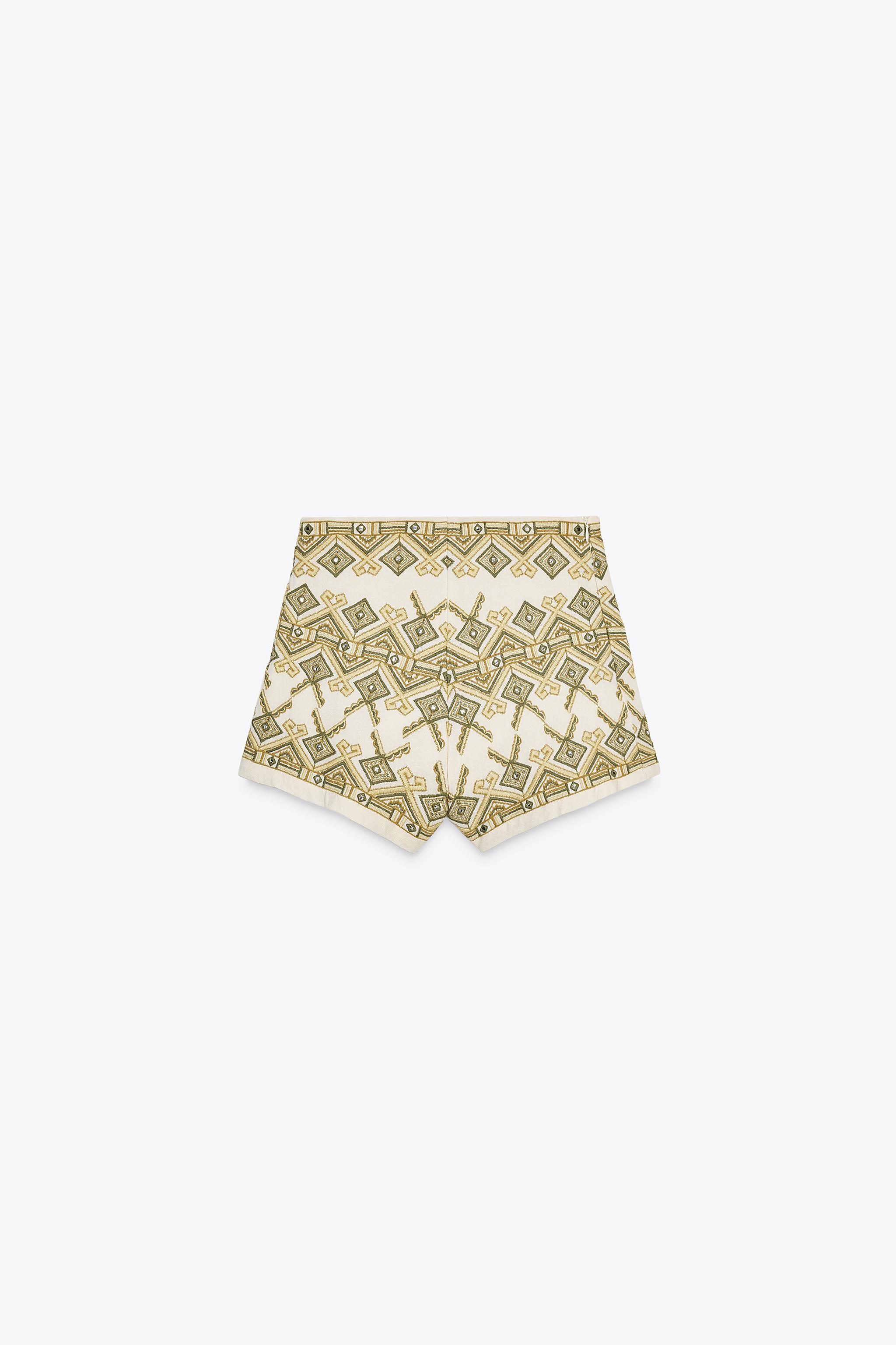 EMBROIDERED MIRROR SHORTS