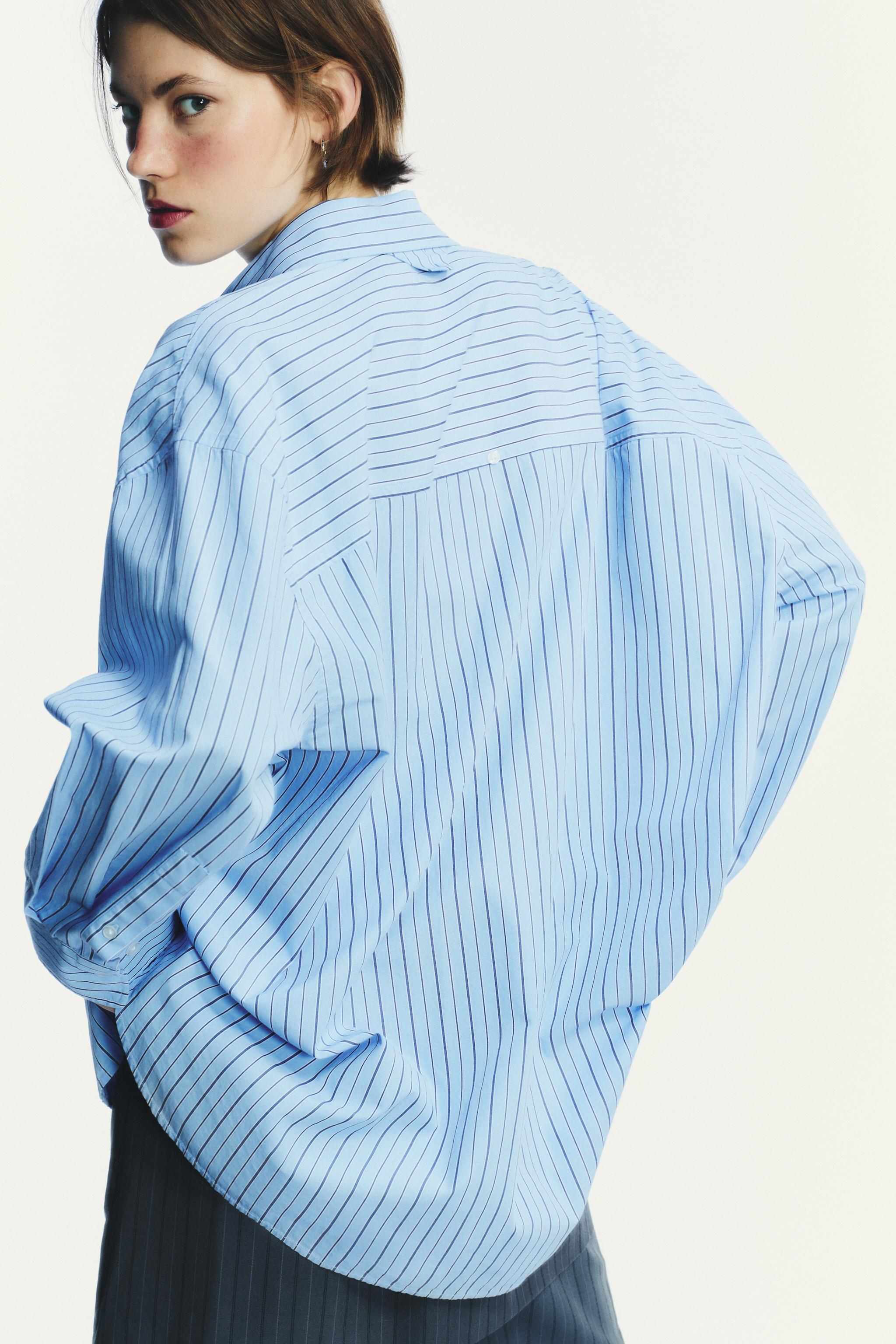 OVERSIZED STRIPED POPLIN SHIRT