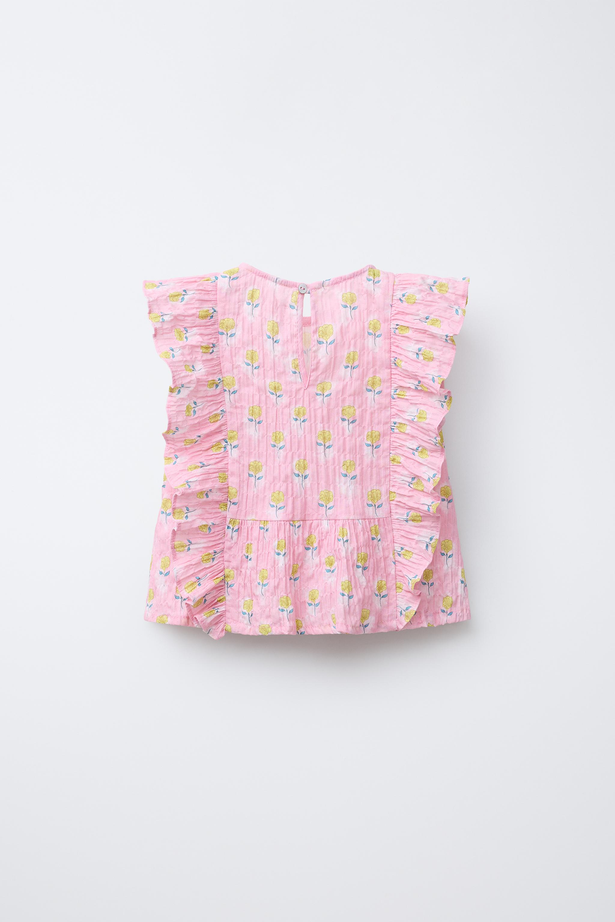 FLORAL PRINT RUFFLED TOP