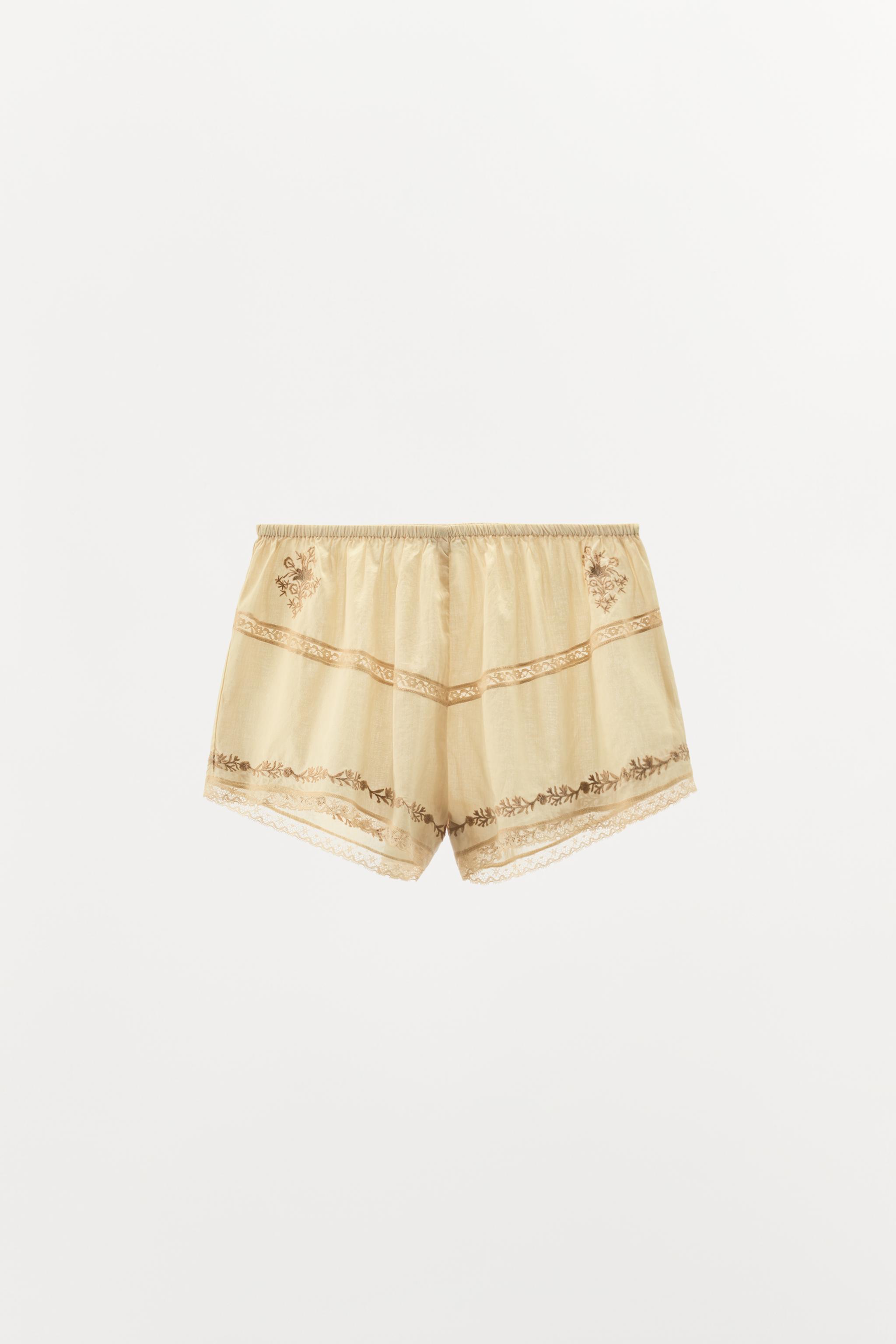 LIMITED EDITION FLORAL EMBROIDERY AND LACE SHORTS
