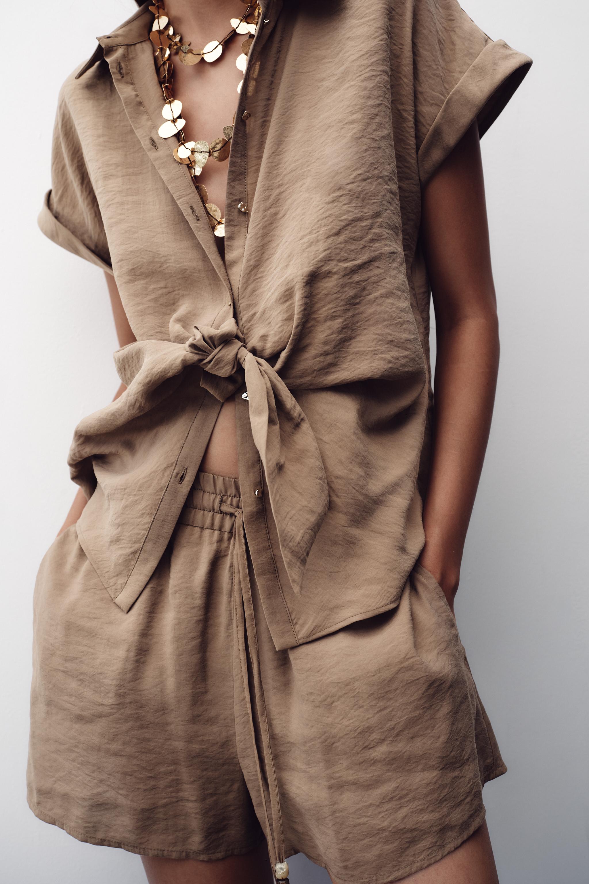 BEADED DRAWSTRING SHORTS