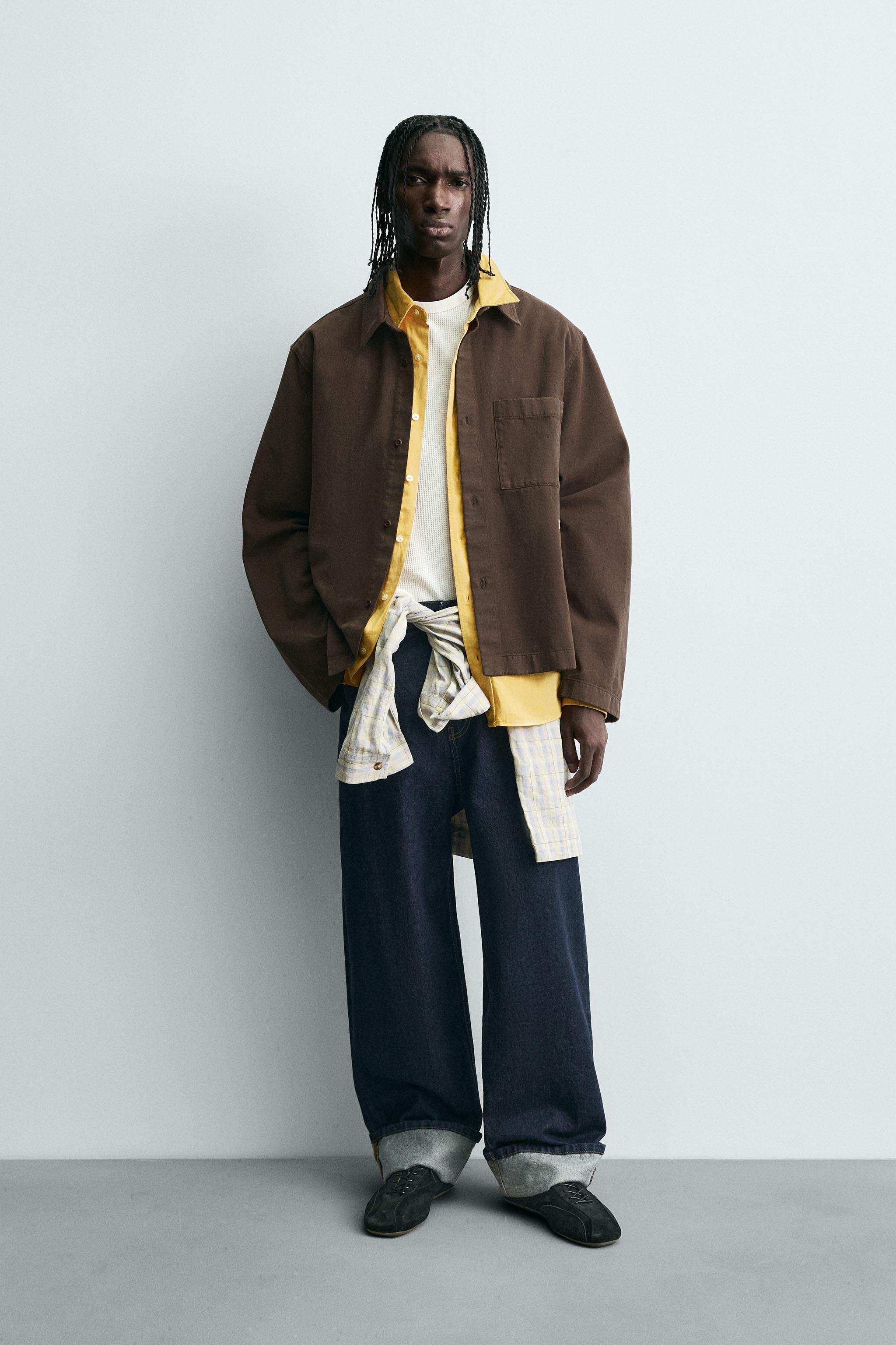 EMBROIDERED TEXTURED OVERSHIRT