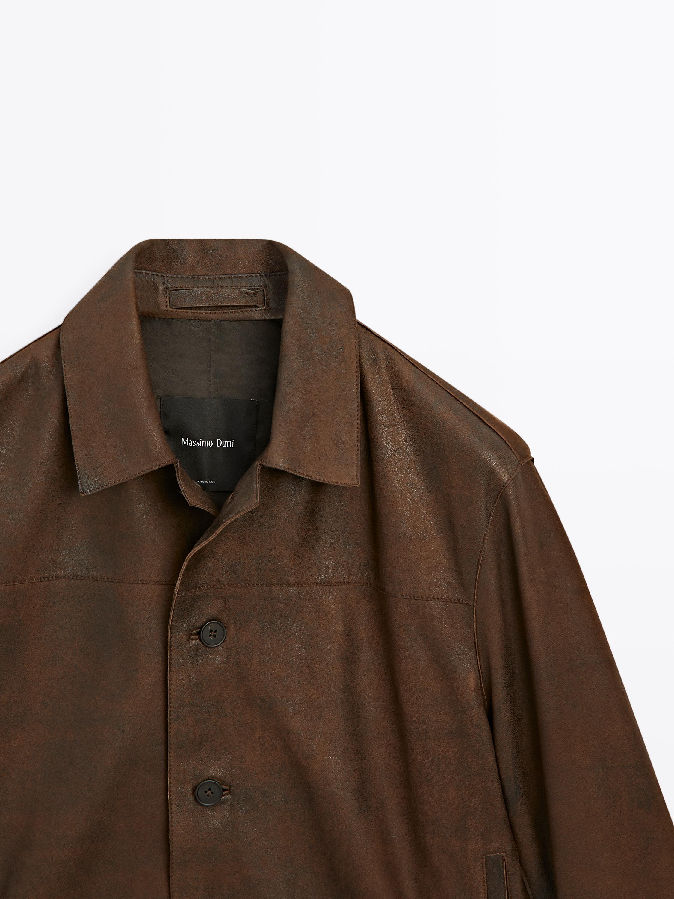 Suede finish sheepskin jacket