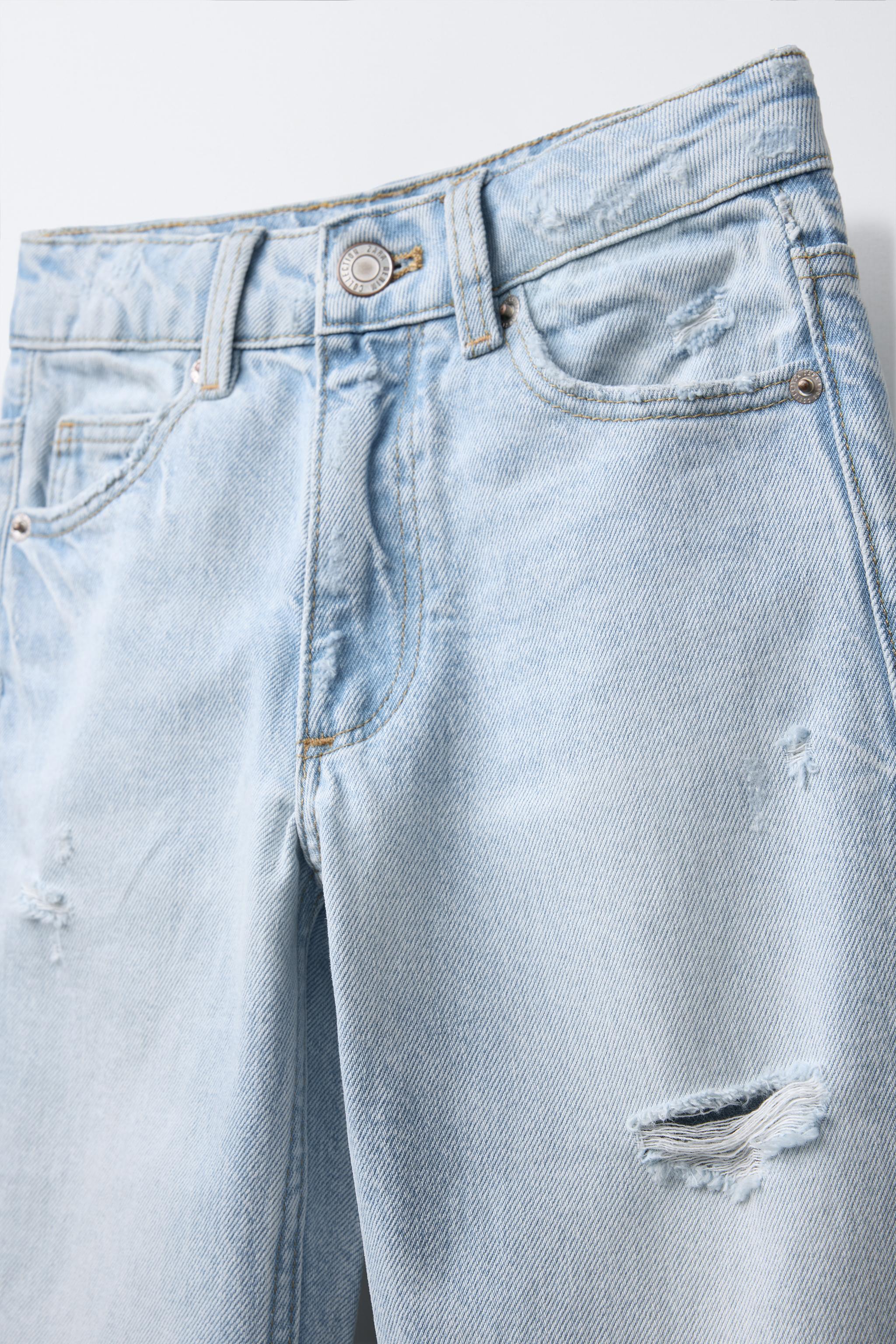 RIPPED WIDE LEG JEANS