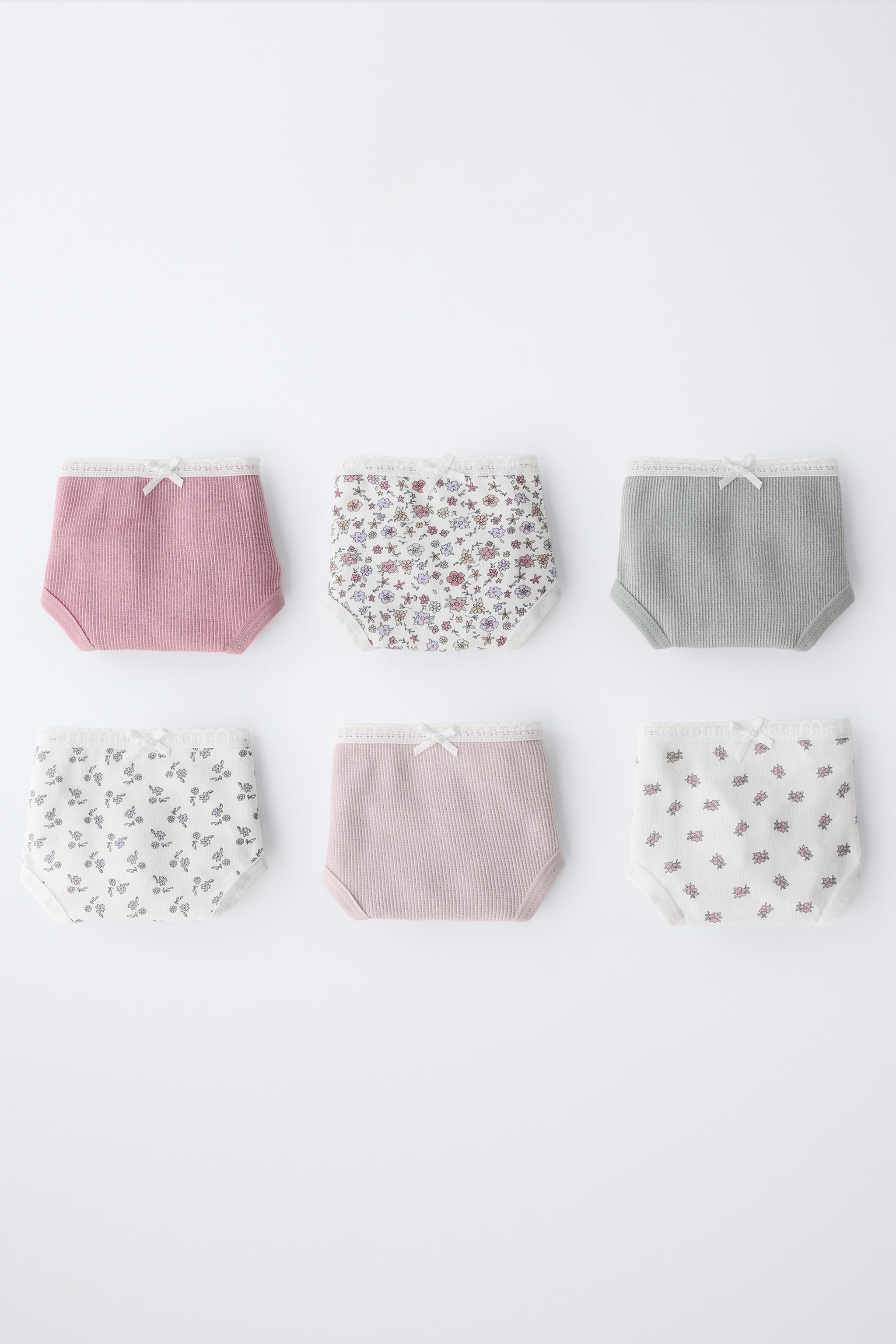 2-6 YEARS/ SIX-PACK OF FLORAL UNDERWEAR