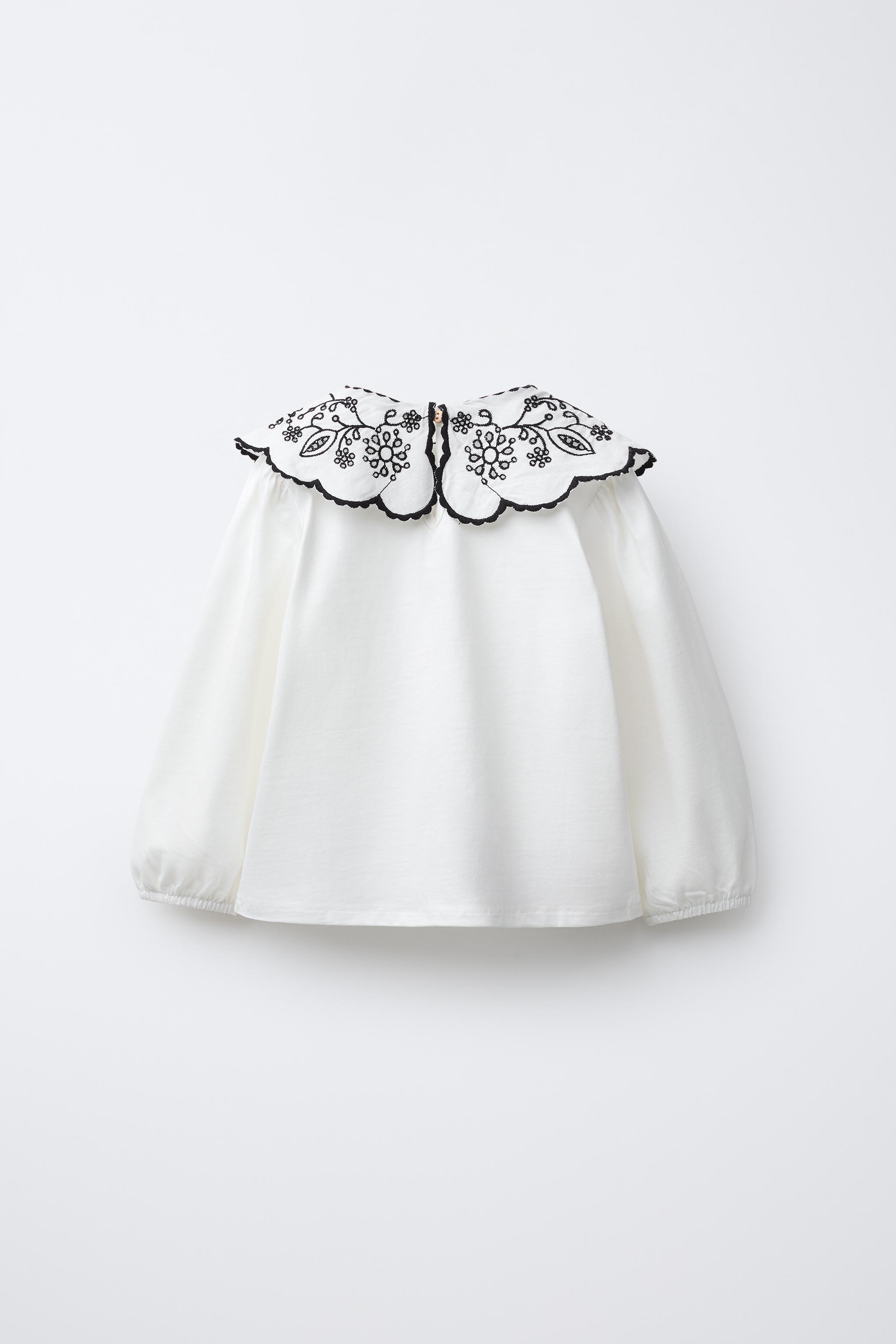 EMBROIDERED COLLAR TOP