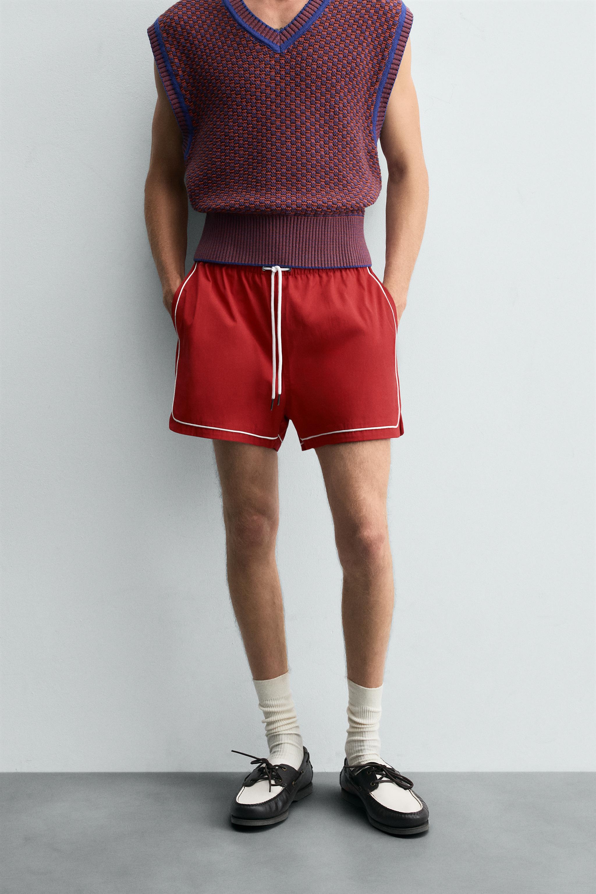 CONTRAST TRIM SHORTS