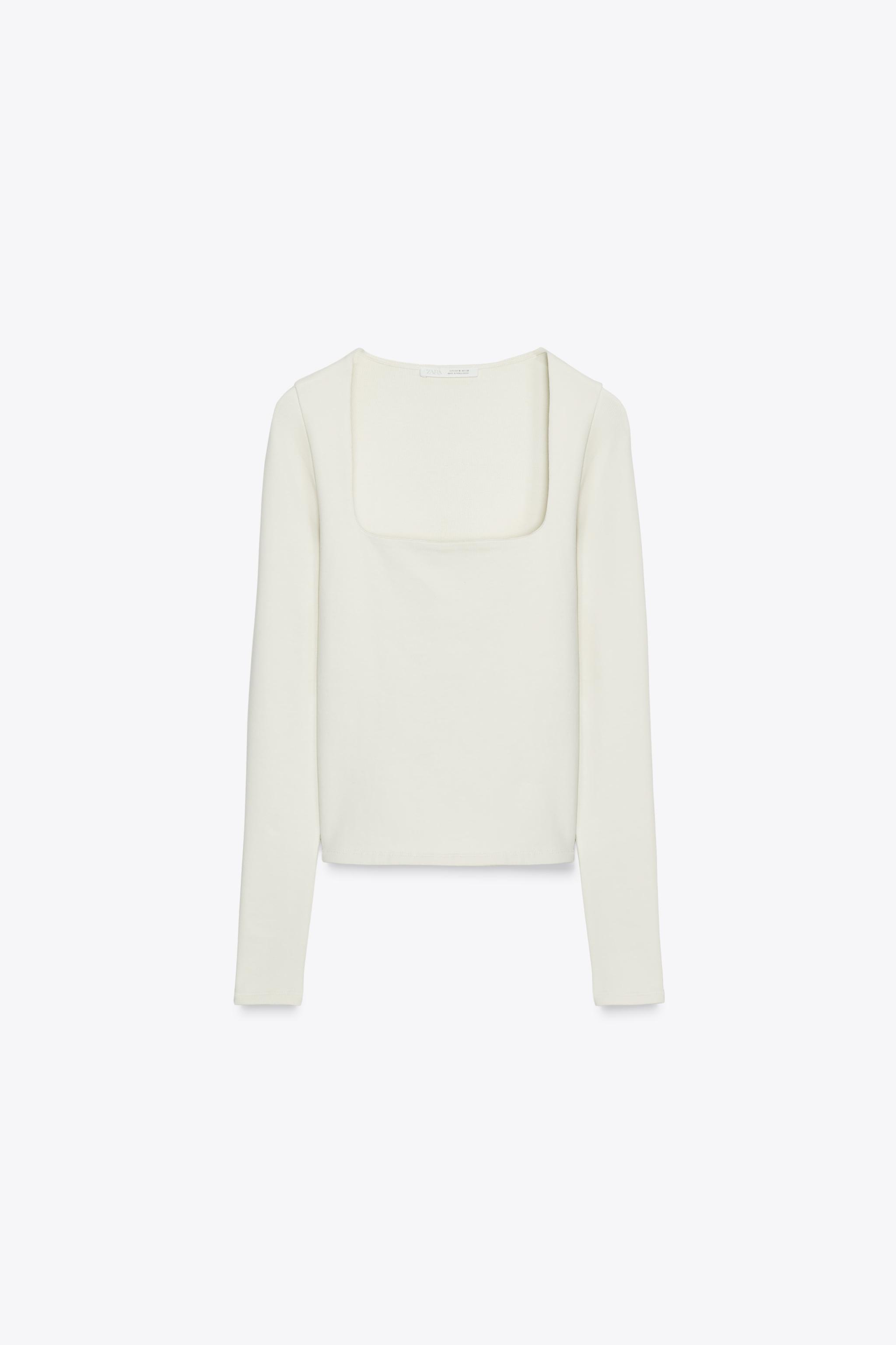 RIBBED SQUARE NECK TOP