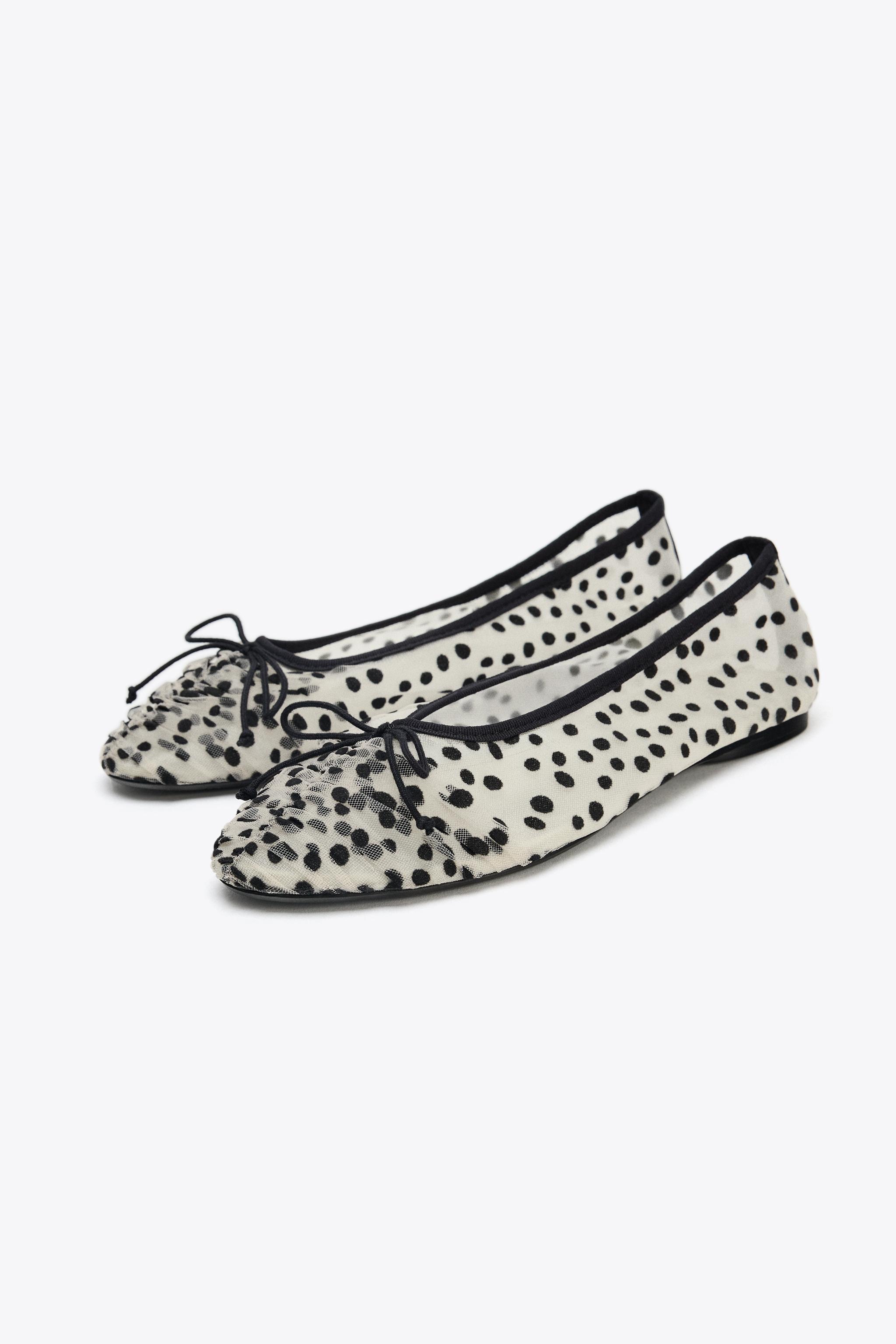 MESH BALLET FLATS WITH BOW