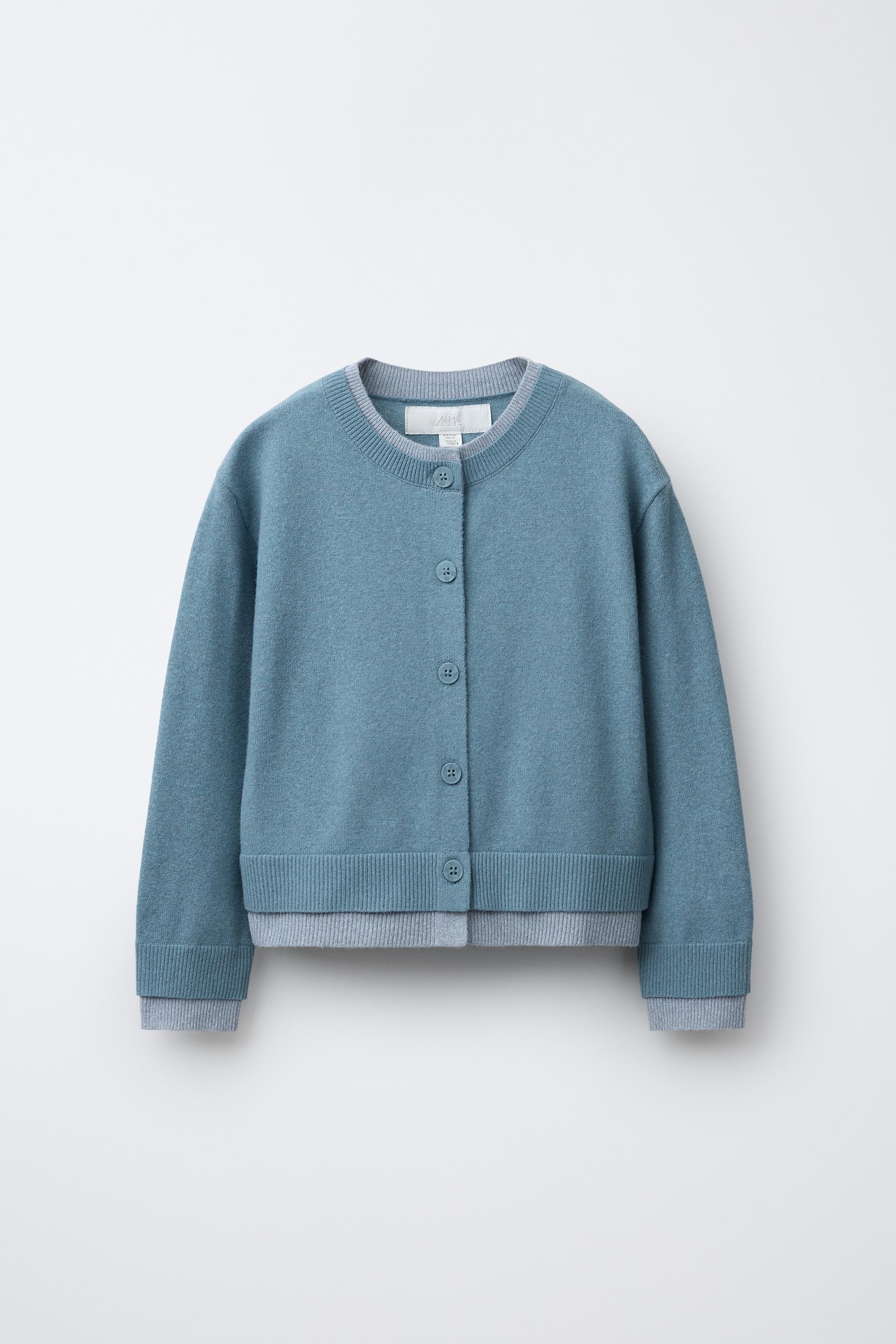 DOUBLE LAYER TRIM KNIT CARDIGAN