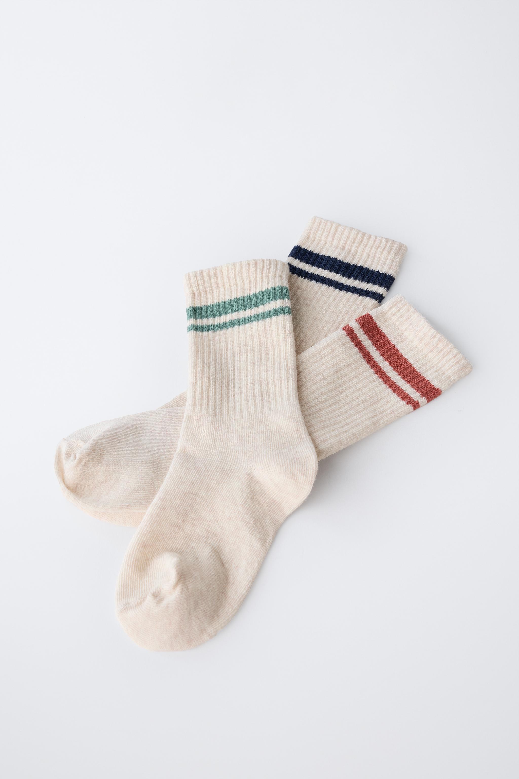 THREE-PACK OF STRIPED LONG SOCKS