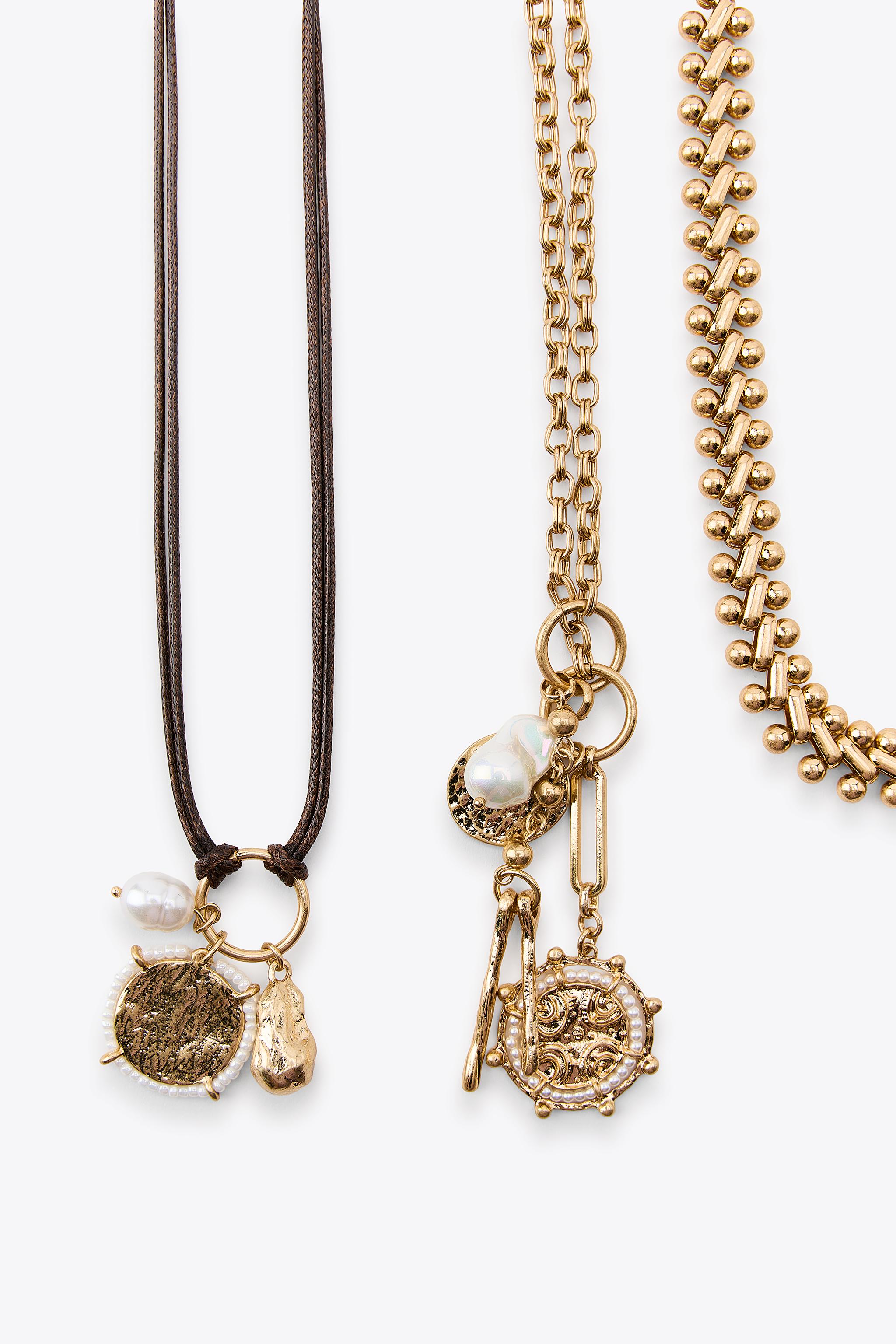 3-PACK CHAIN CORD CHARM NECKLACES