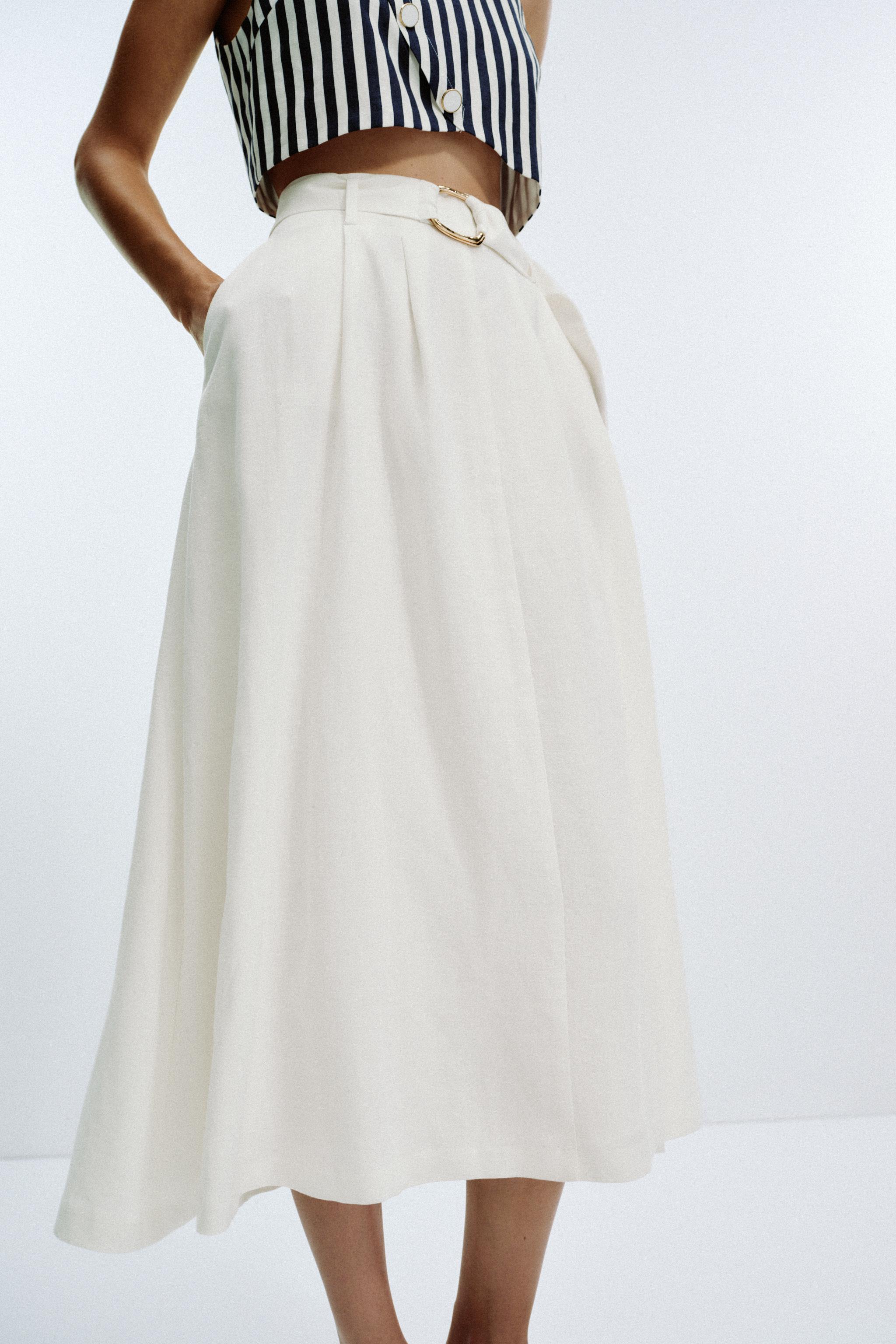 LINEN BELTED COMBINATION MAXI DRESS
