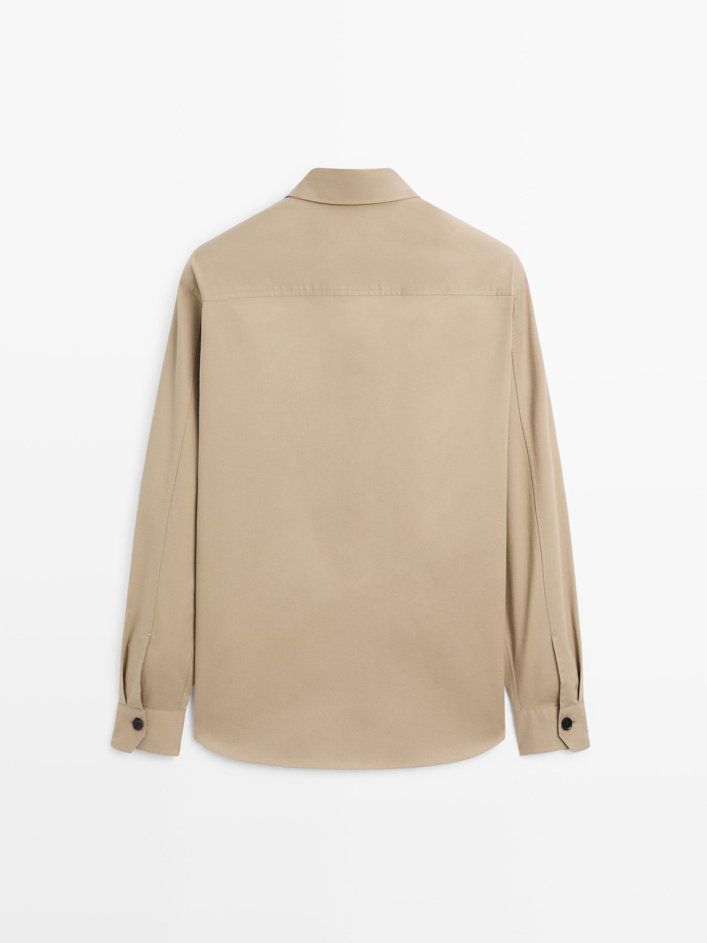 Cotton blend overshirt with pockets