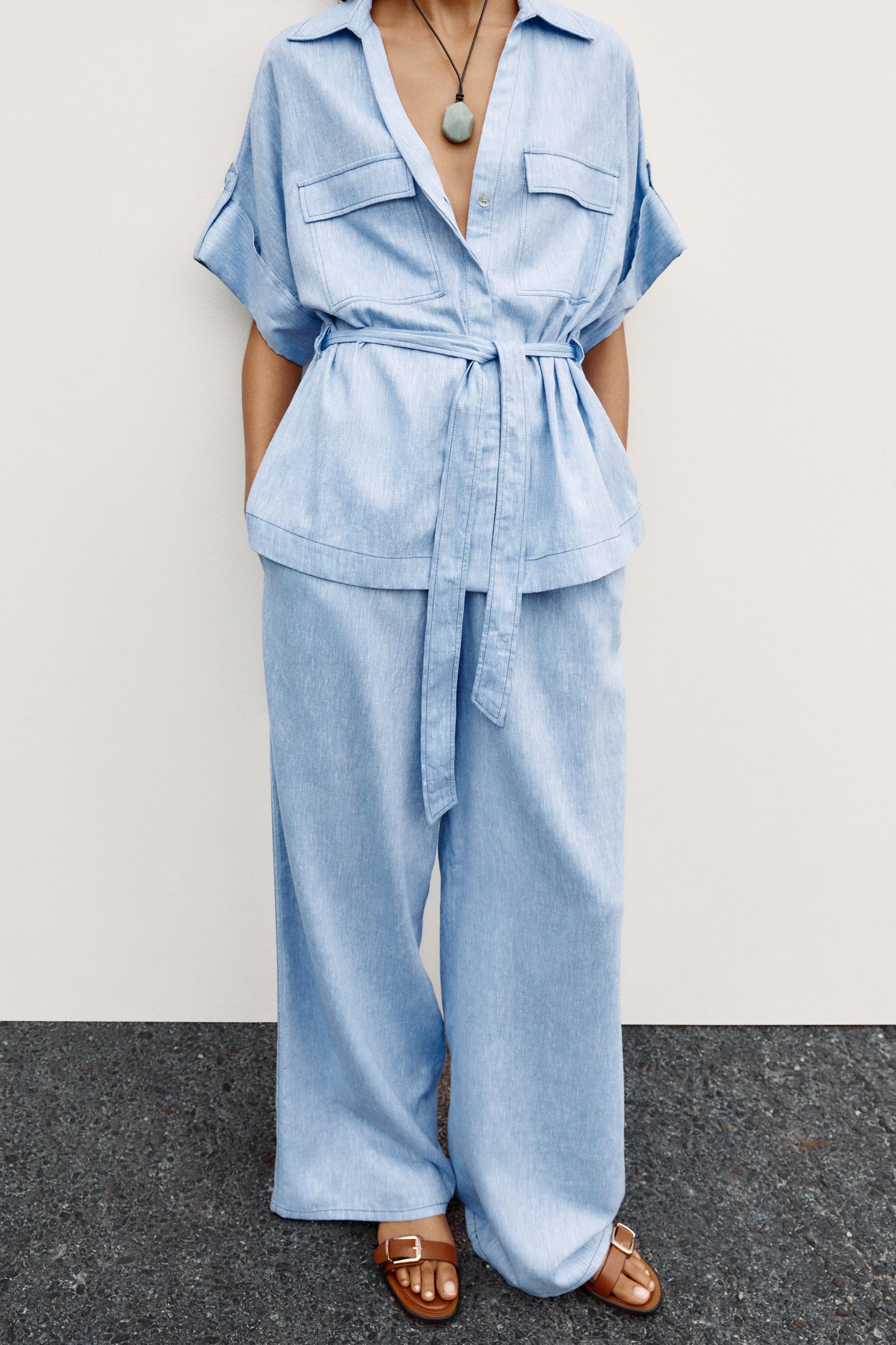 WIDE LEG LINEN PANTS