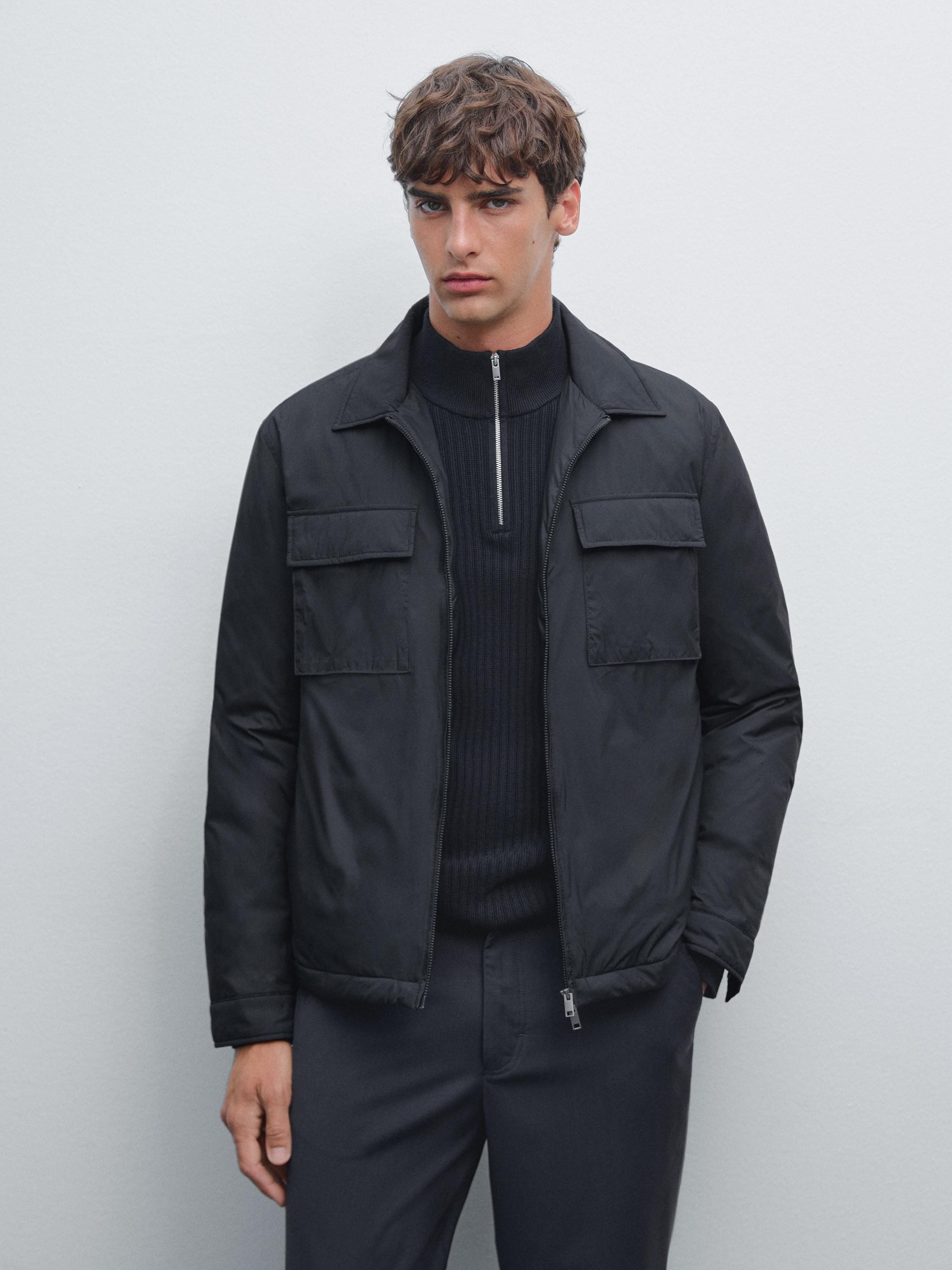 Water-repellent ultra lightweight down blend jacket