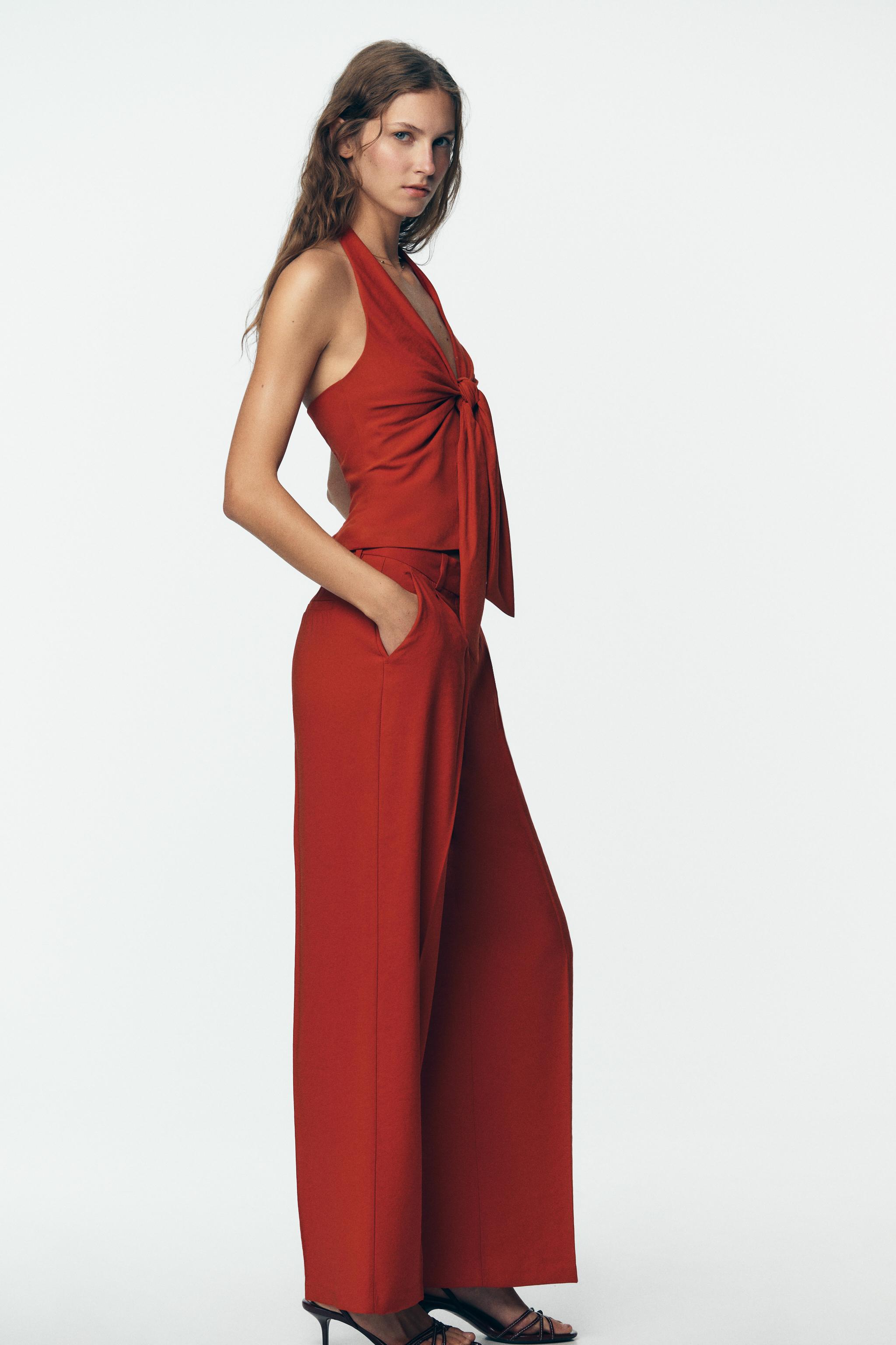 PLEATED WIDE LEG PANTS