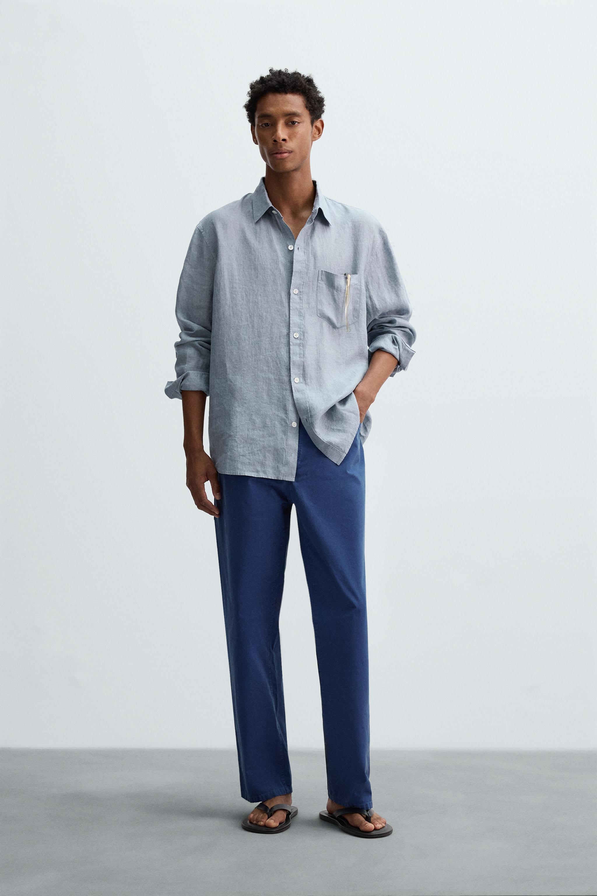 RELAXED FIT 100% LINEN SHIRT