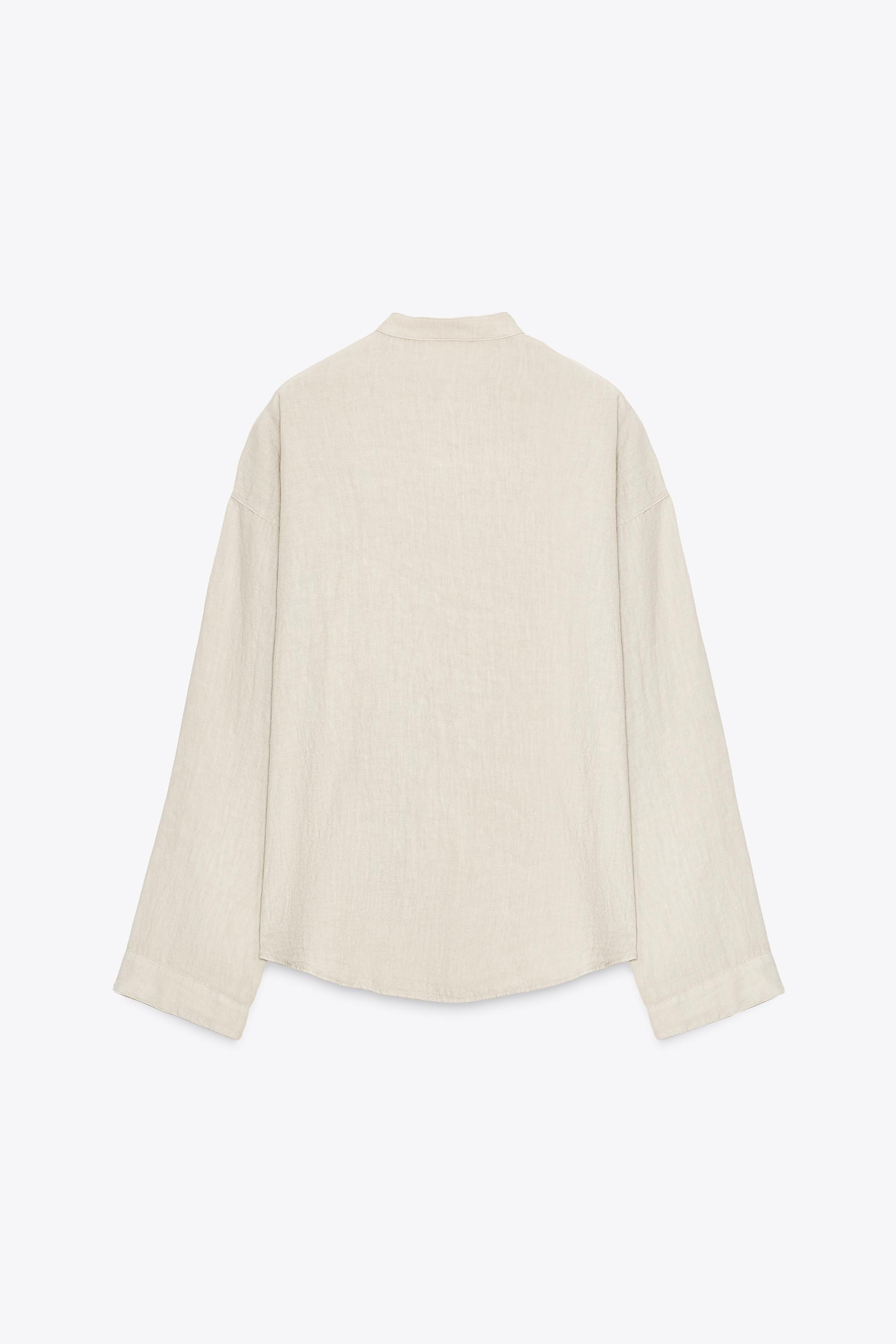 100% LINEN OVERSHIRT ZW COLLECTION