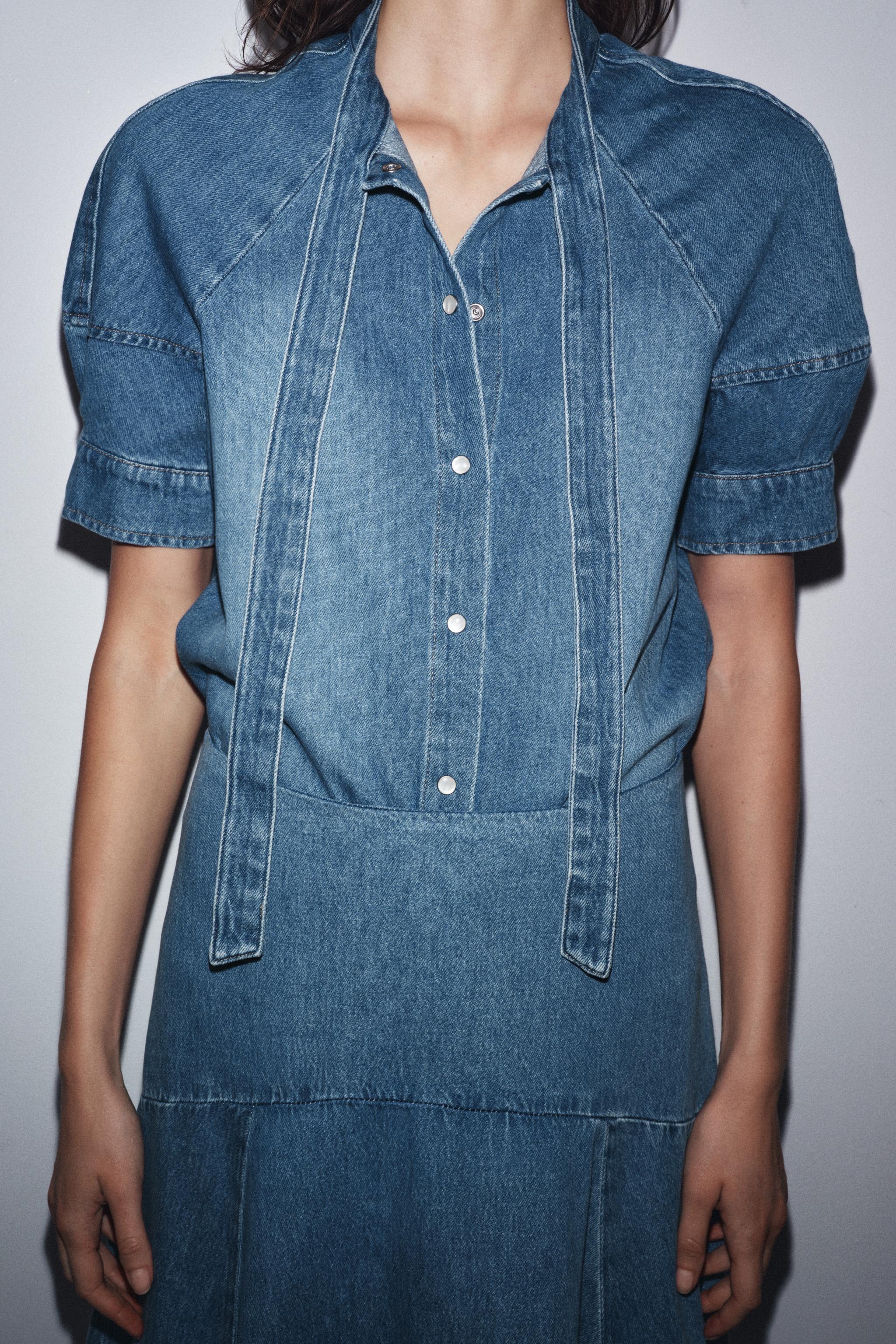 ZW COLLECTION DENIM TIE SHIRT