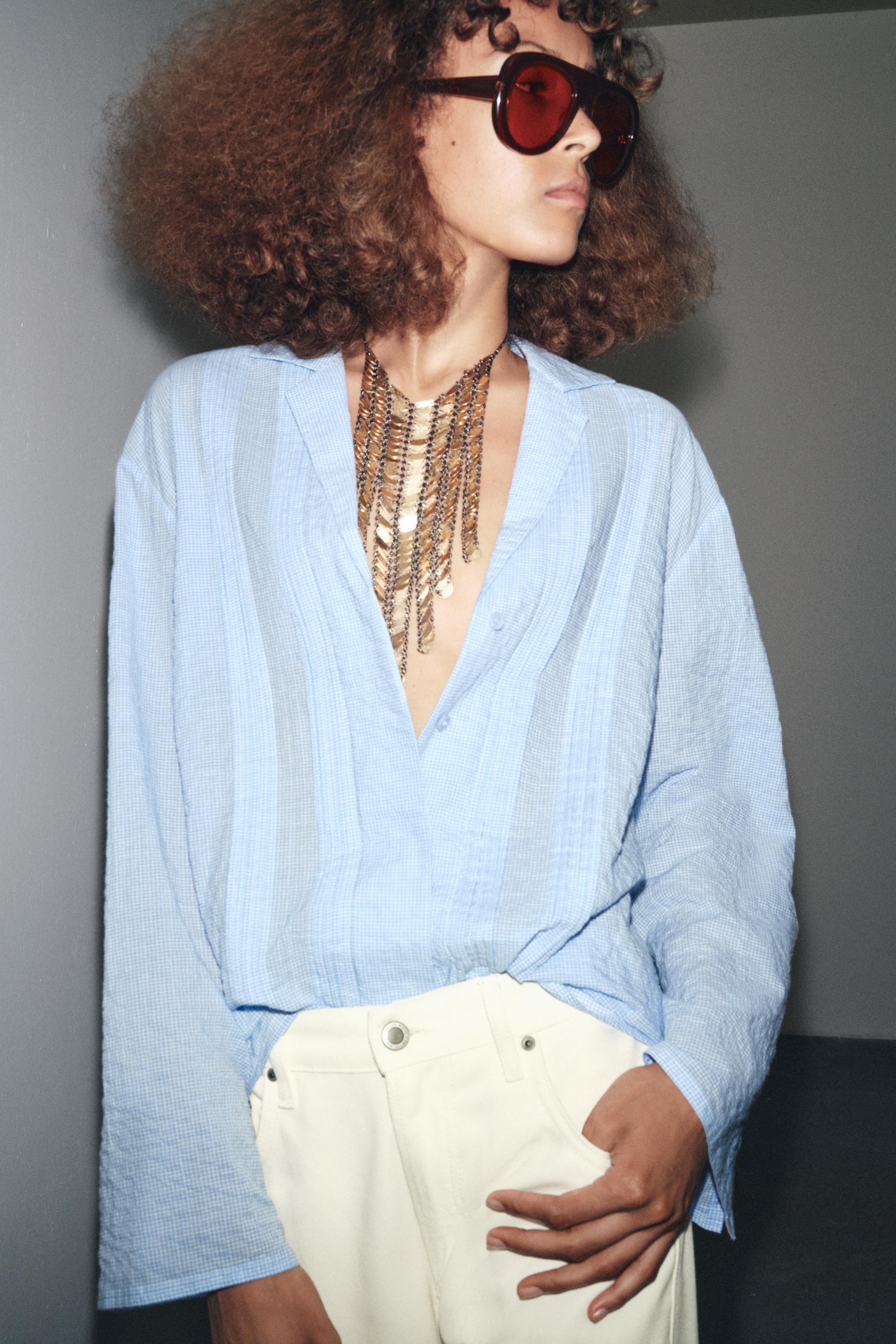 ZW COLLECTION TEXTURED OVERSIZED SHIRT