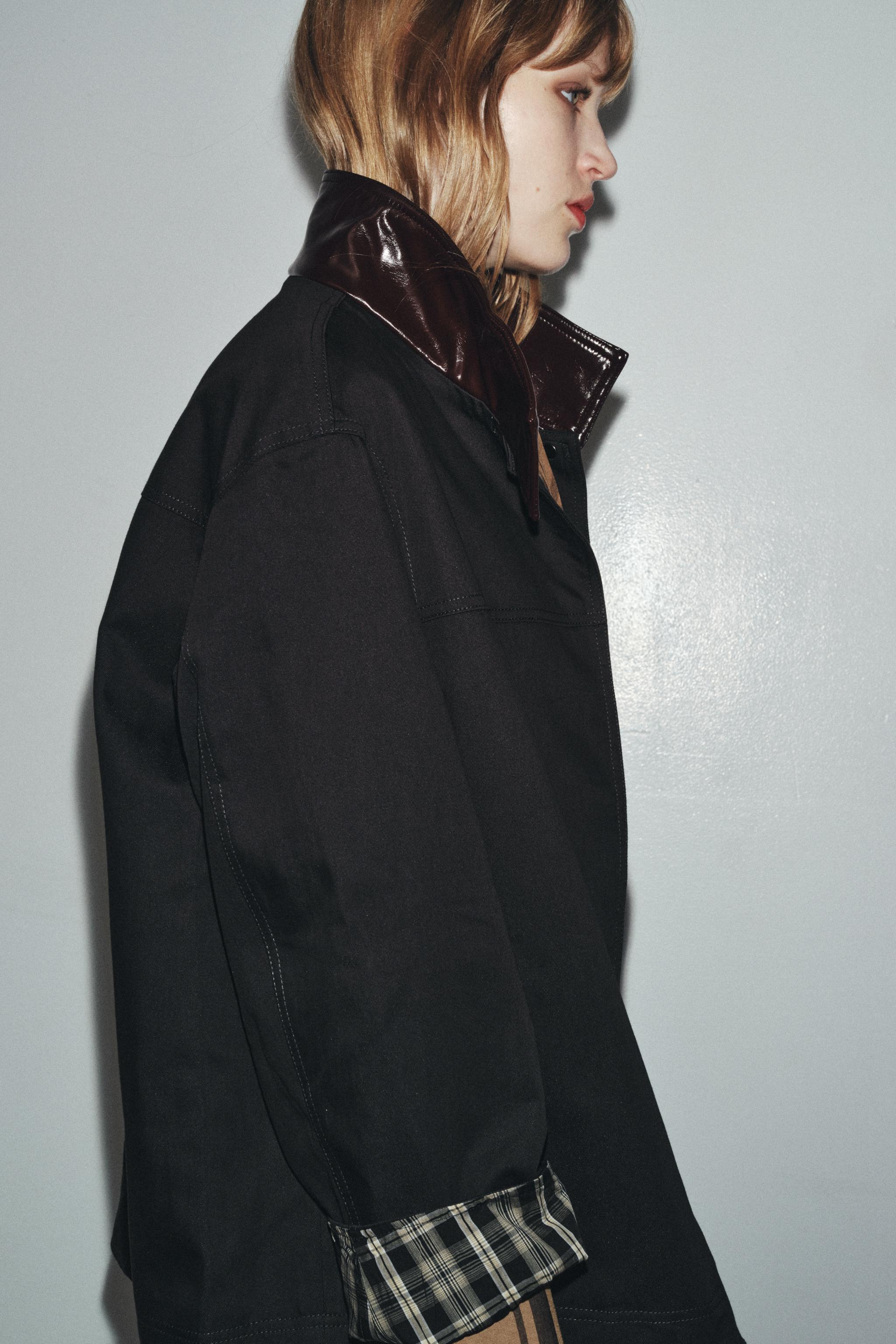 ZW COLLECTION CONTRAST COLLAR JACKET