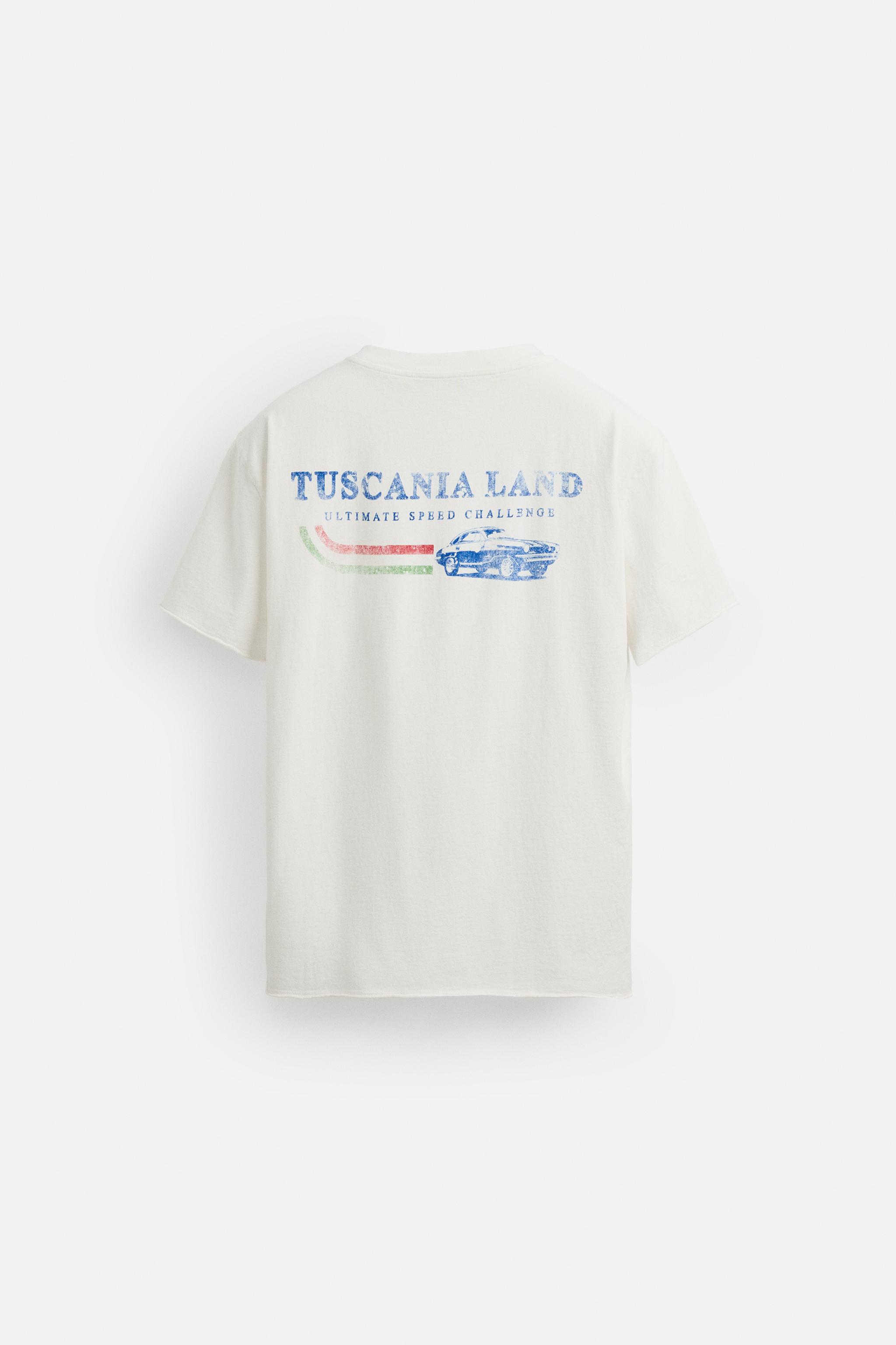 WASHED PRINT TEXT T-SHIRT