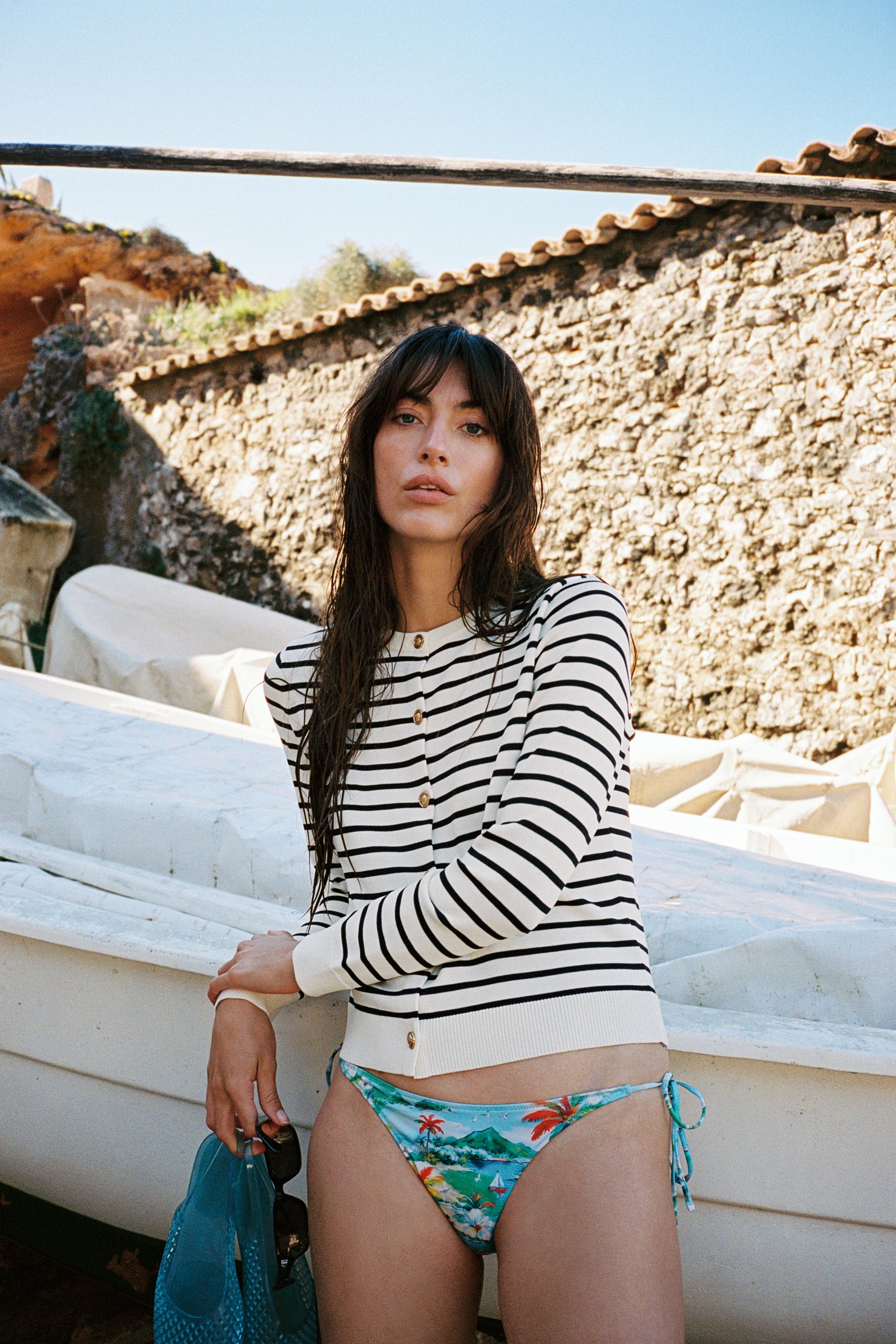 STRIPED KNIT CARDIGAN