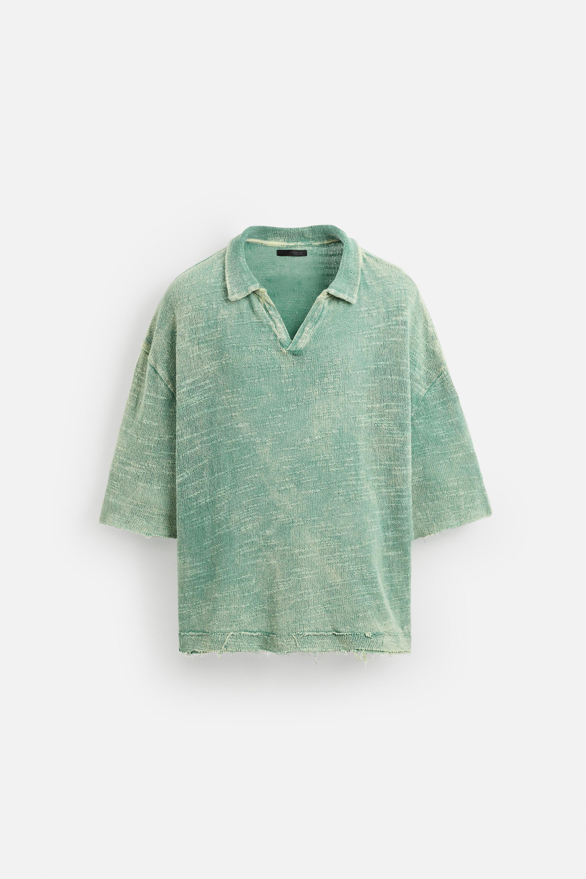 WASHED KNIT POLO SHIRT