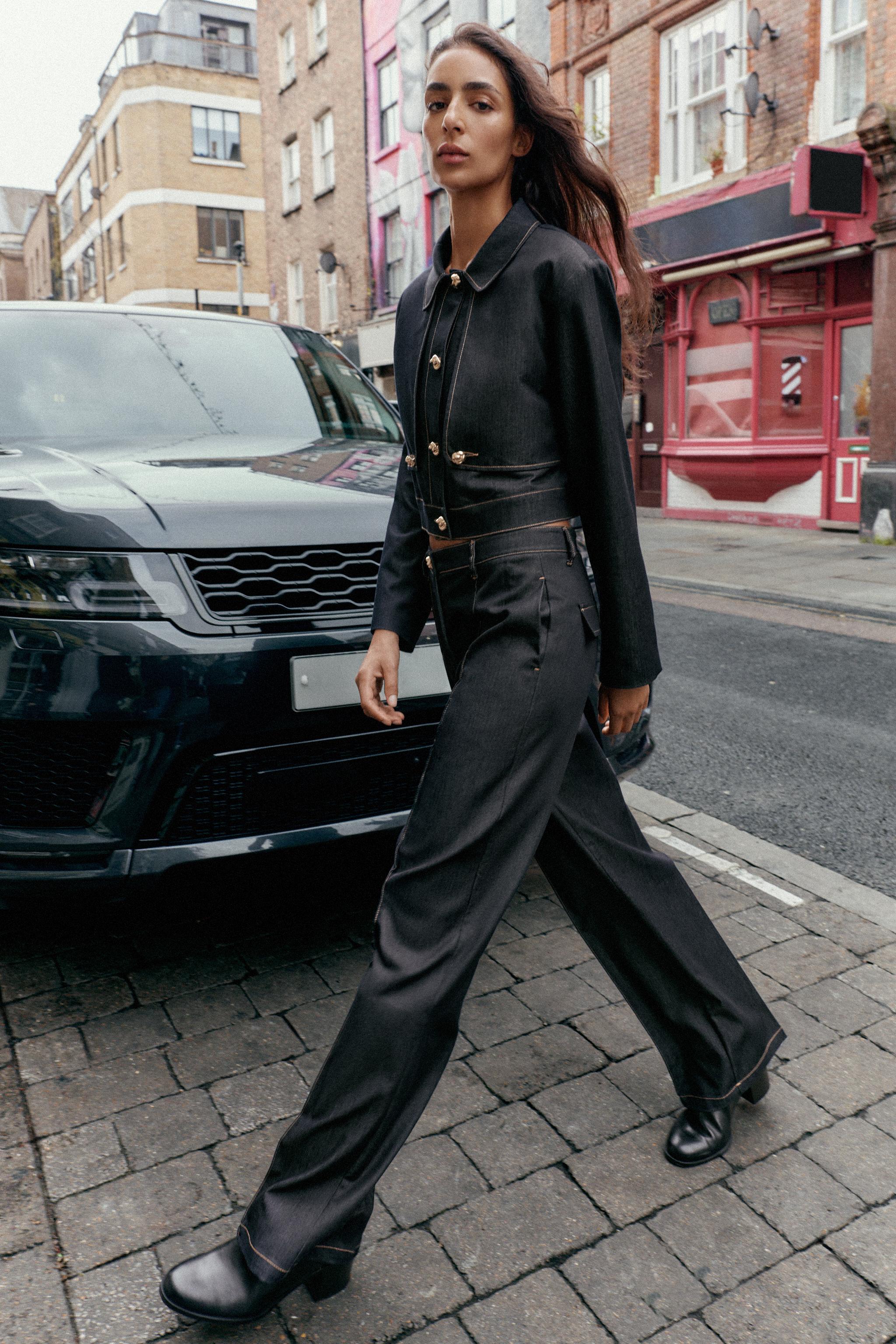 CONTRAST STITCHING SHORT JACKET