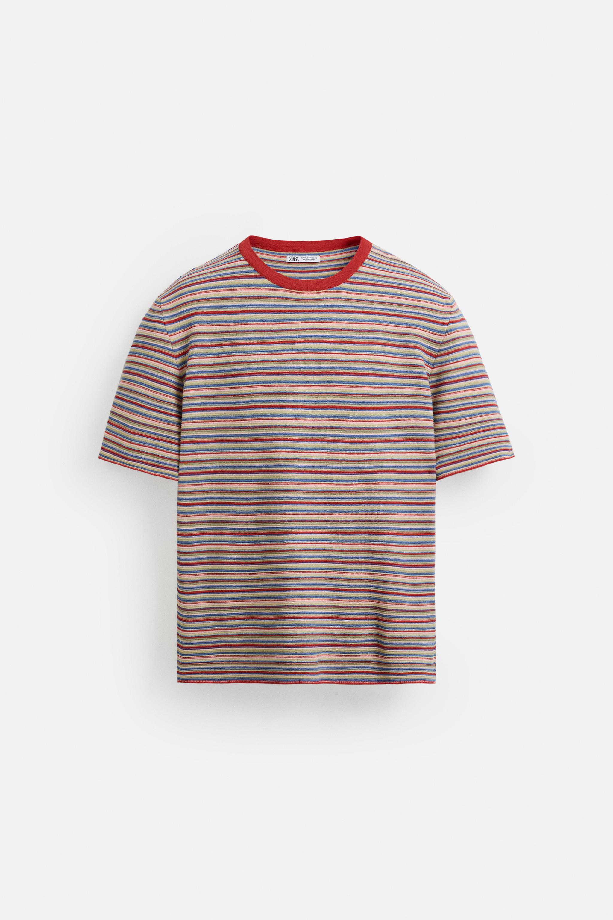 STRIPED KNIT T-SHIRT