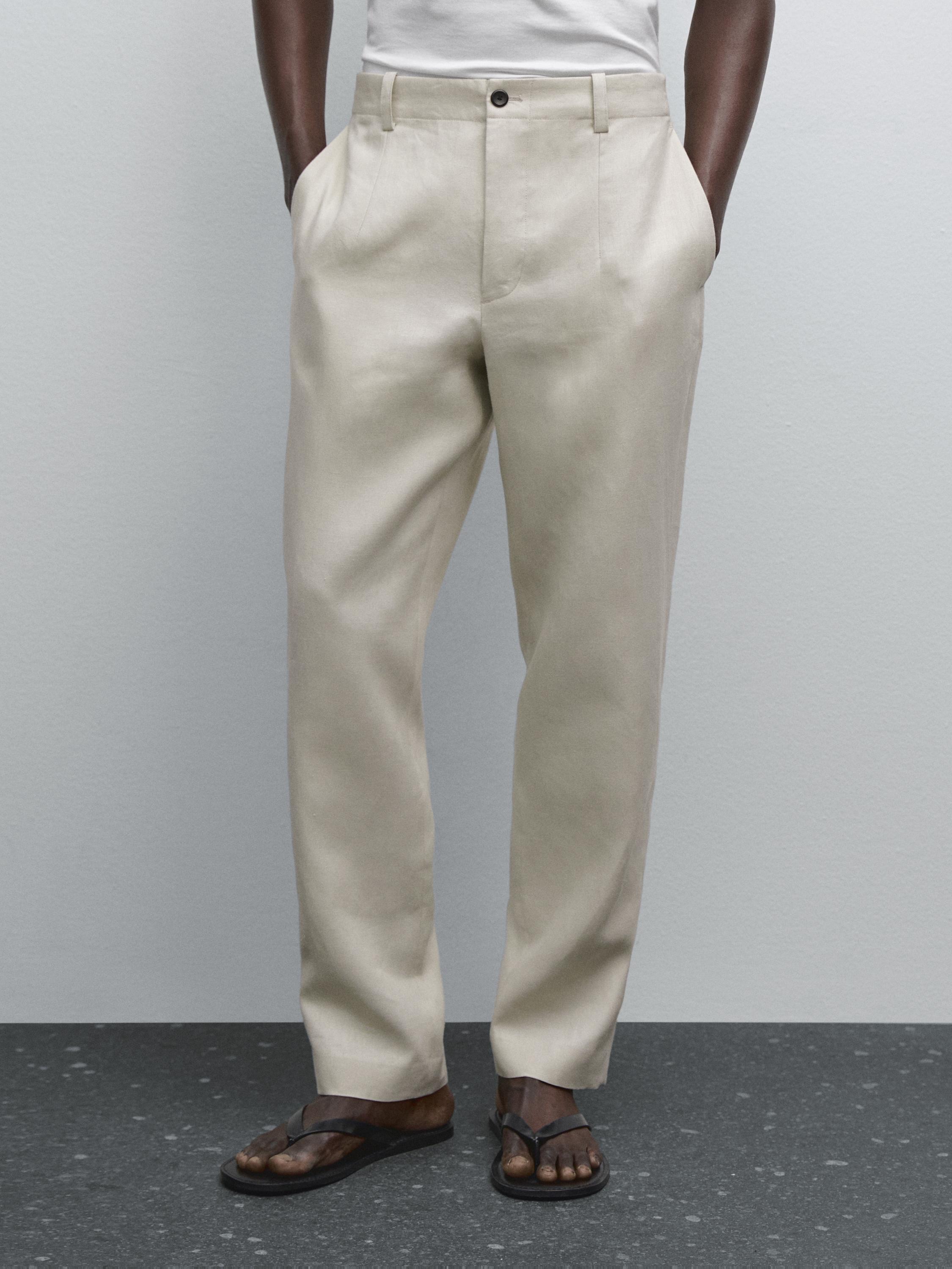 100% linen trousers