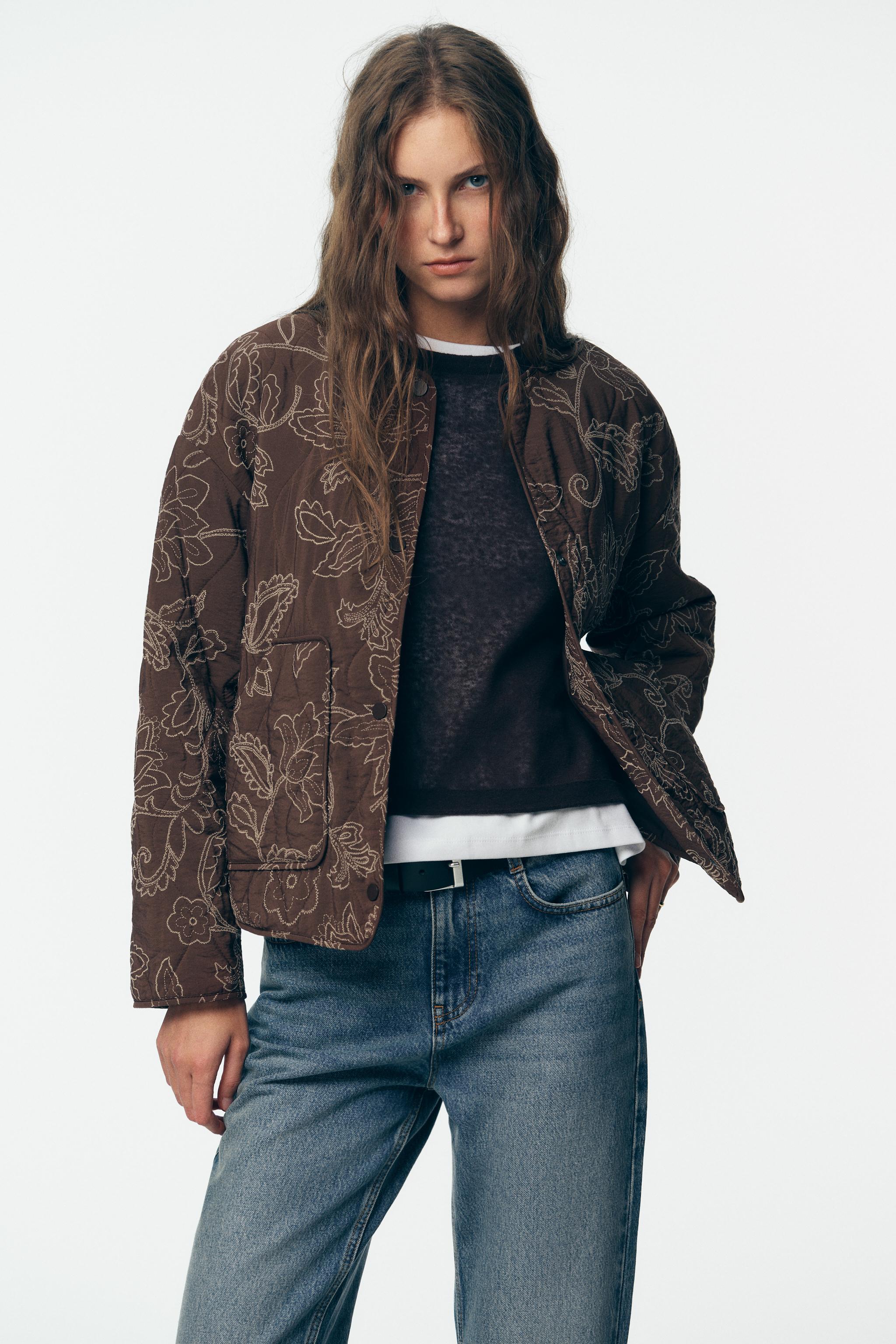 RUBBERIZED EMBROIDERY PUFFER JACKET